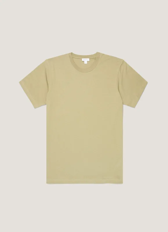 Men's Riviera Midweight T-shirt in Pistachio sold by Sunspel