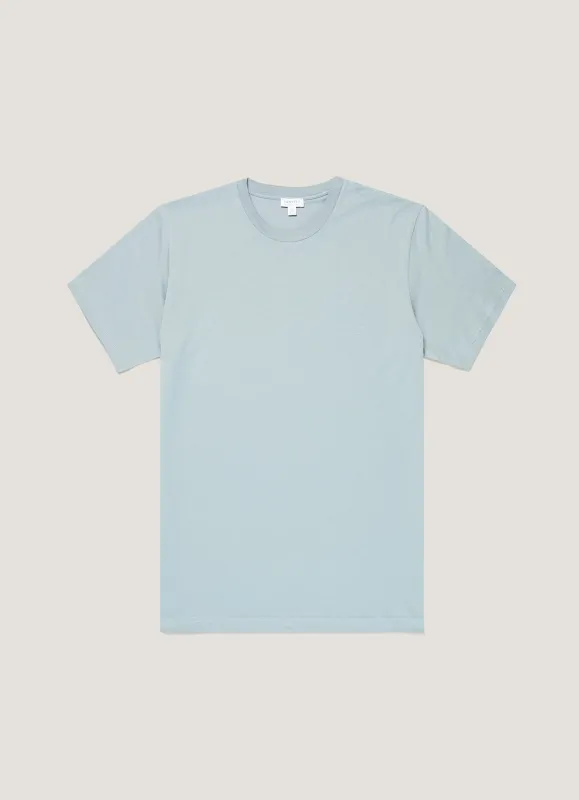 Men's Riviera Midweight T-shirt in Stone Blue sold by Sunspel