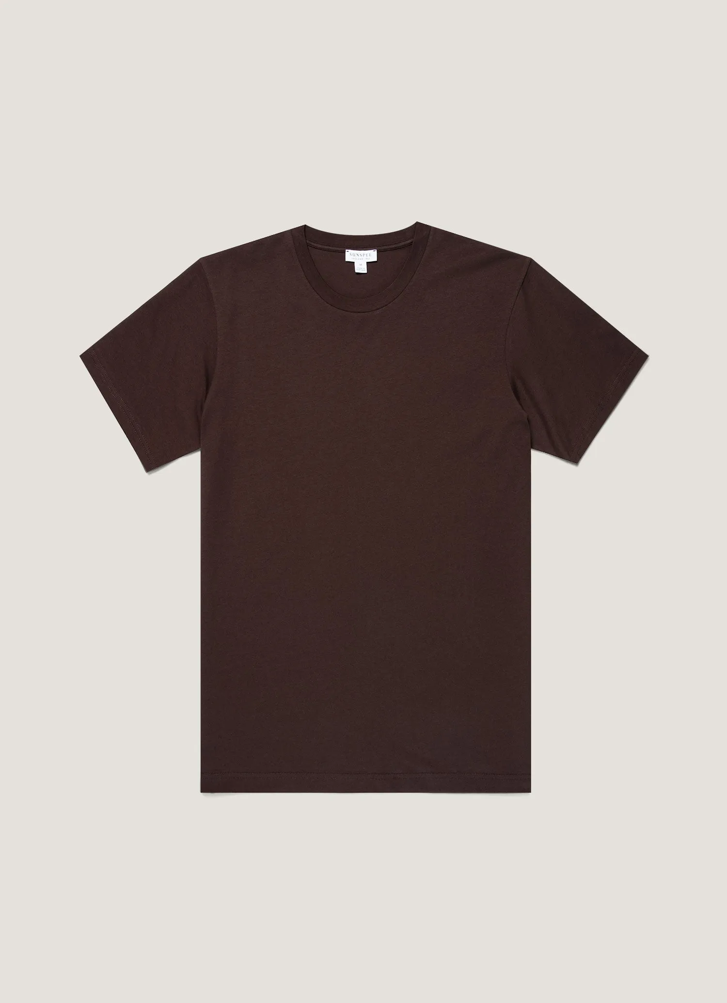 Men's Riviera Midweight T-shirt in Dark Chocolate sold by Sunspel