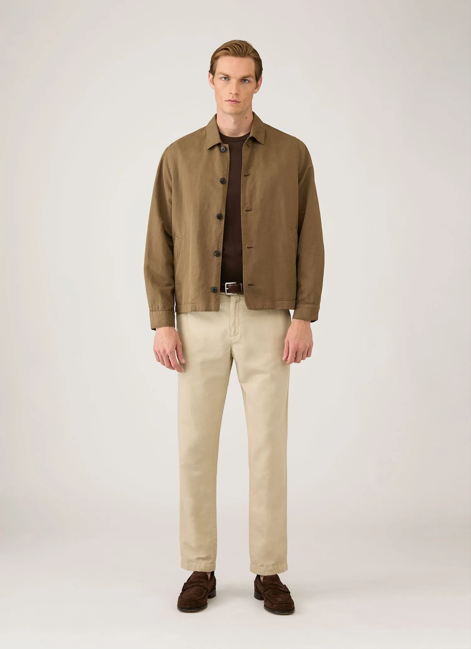 Men's Riviera Midweight T-shirt in Dark Chocolate sold by Sunspel product image thumbnail 3