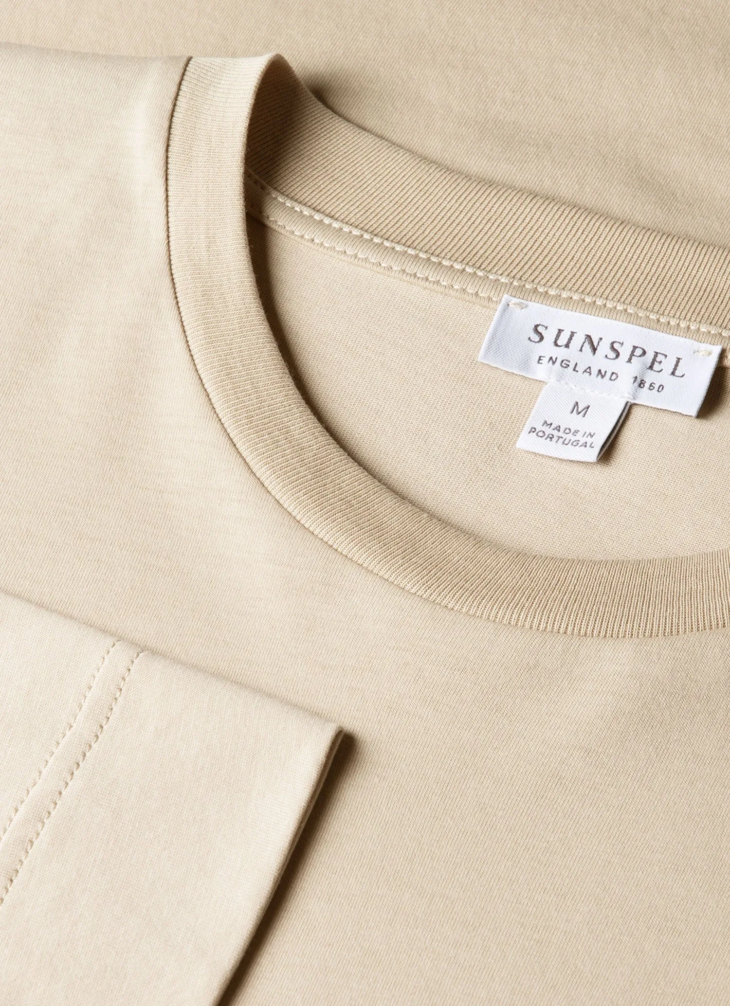Men's Long Sleeve Riviera Midweight T‑shirt in Hazelwood sold by Sunspel product image thumbnail 4
