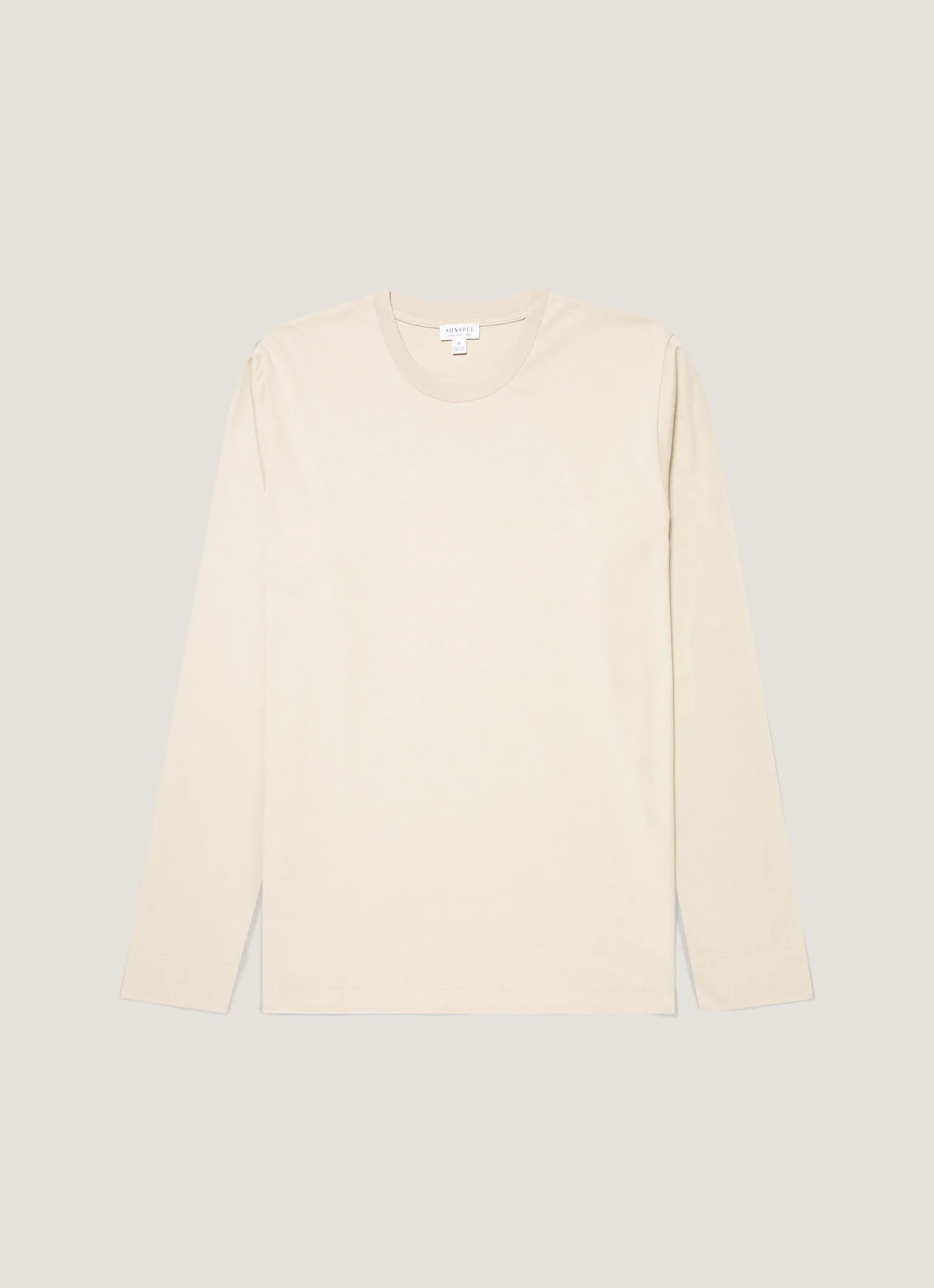 Men's Long Sleeve Riviera Midweight T‑shirt in Hazelwood sold by Sunspel