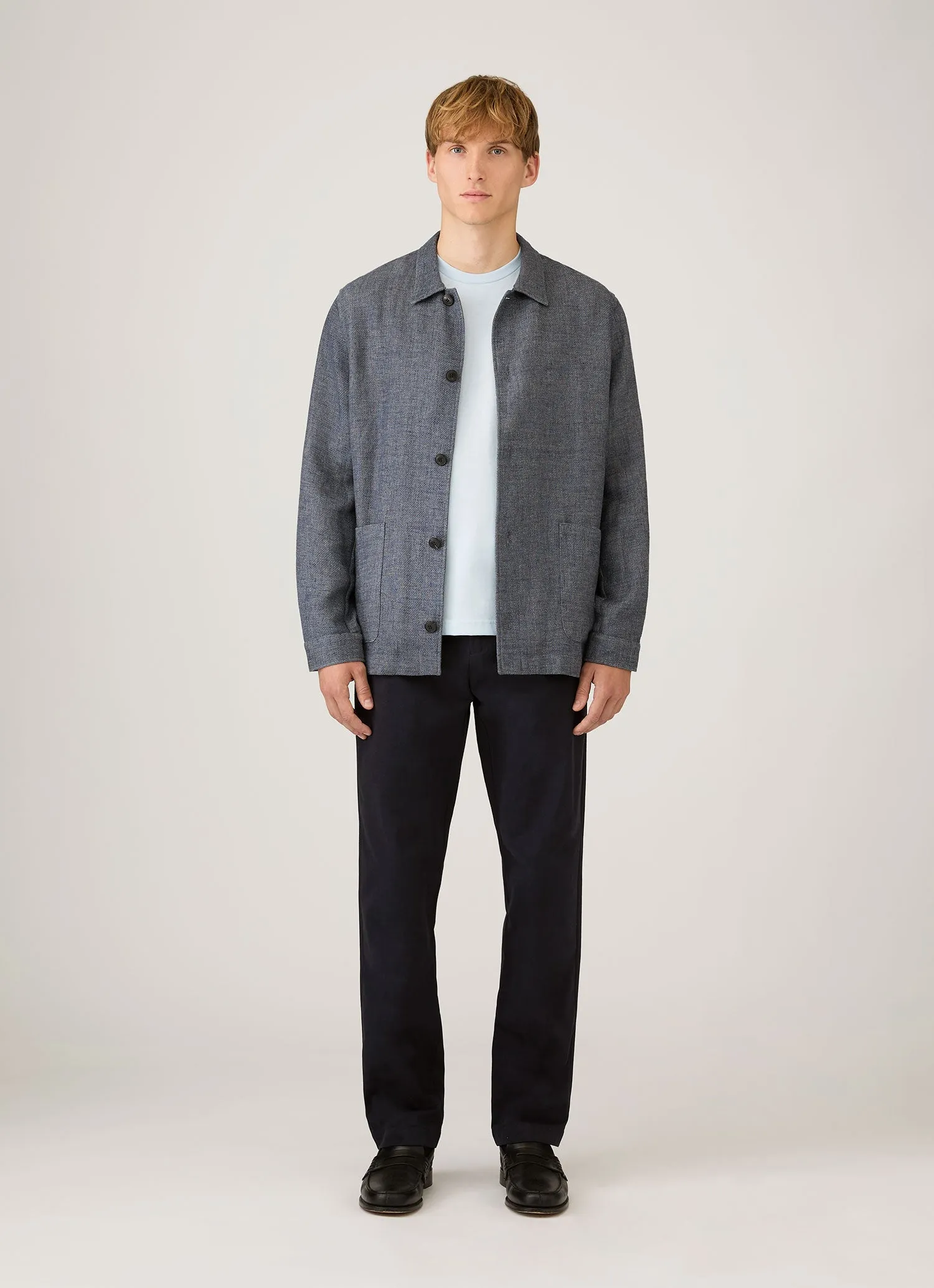 Men's Riviera Midweight T-shirt in Pastel Blue sold by Sunspel product image thumbnail 3