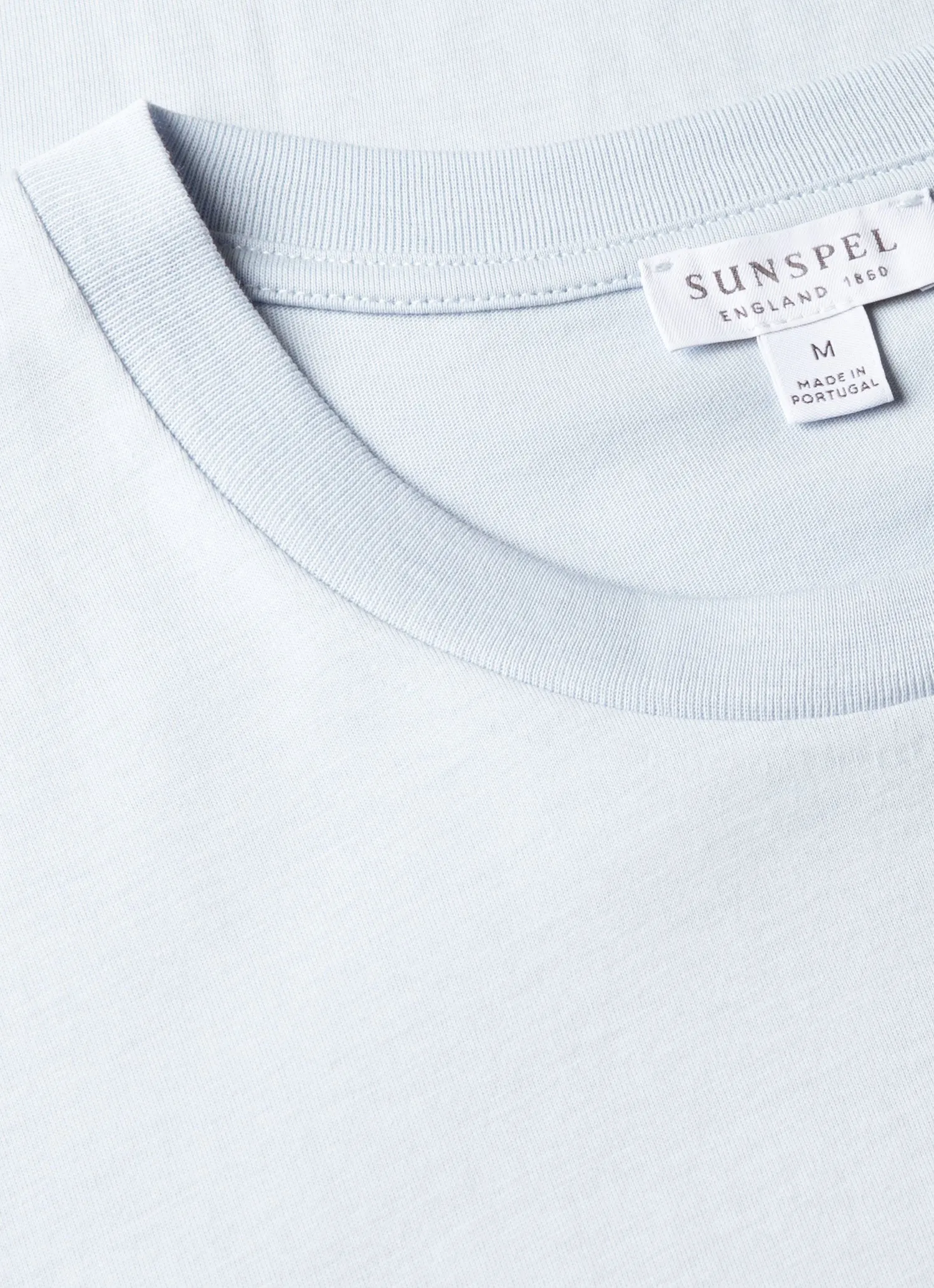 Men's Riviera Midweight T-shirt in Pastel Blue sold by Sunspel product image thumbnail 4