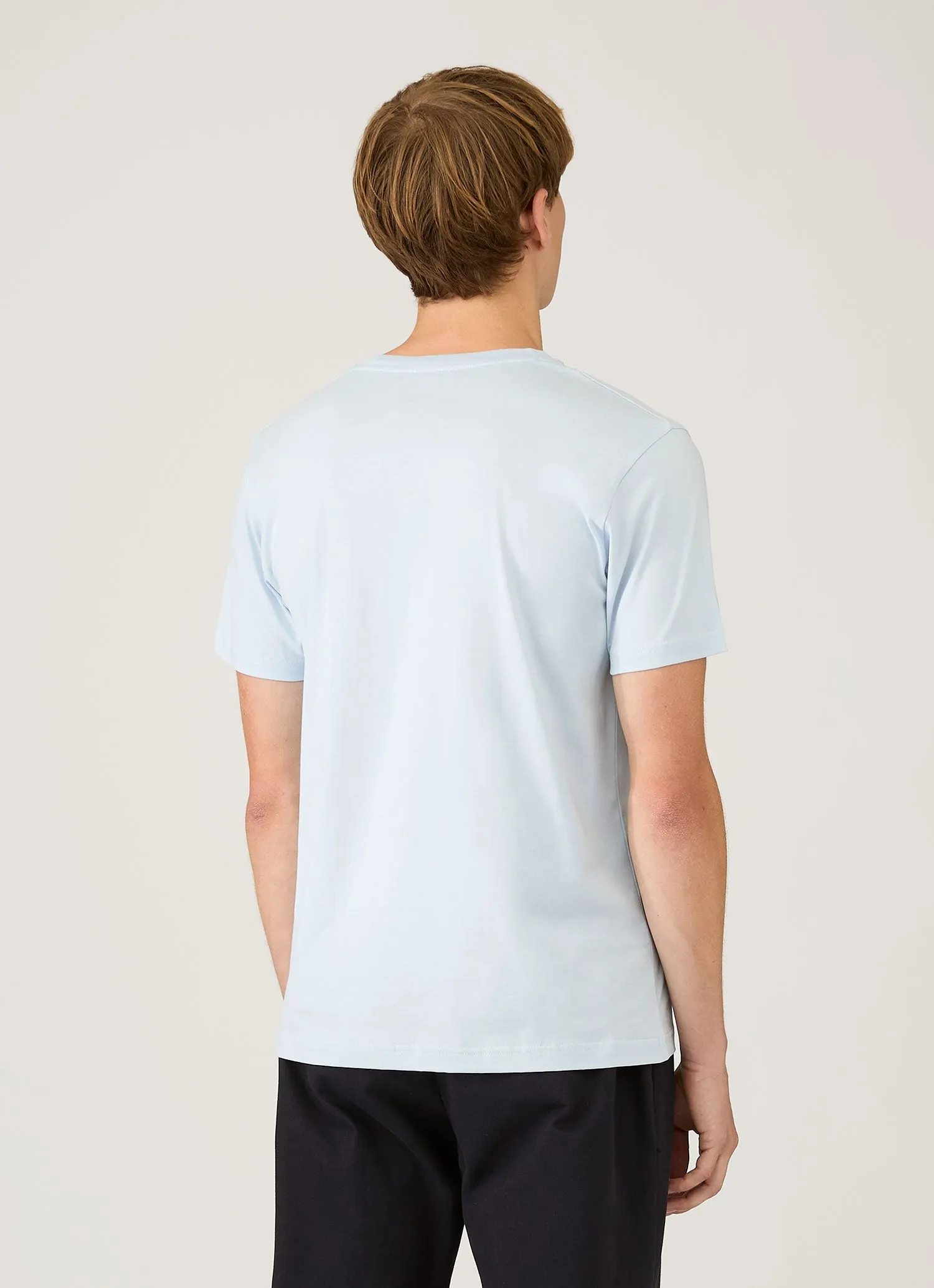 Men's Riviera Midweight T-shirt in Pastel Blue sold by Sunspel product image thumbnail 5