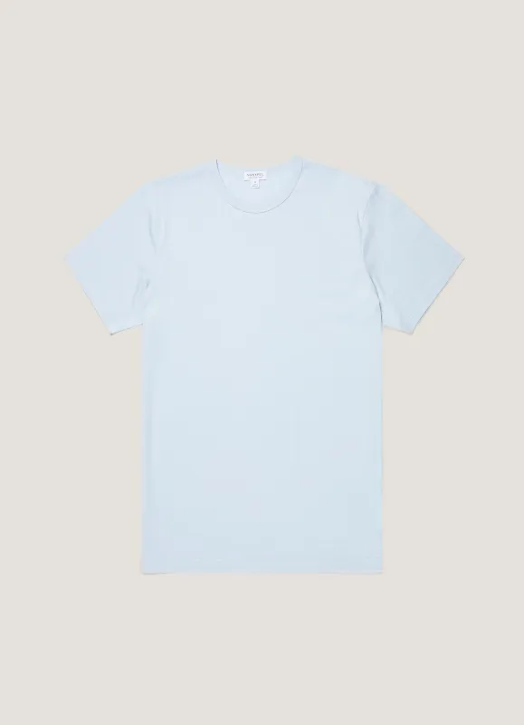Men's Classic T-shirt in Pastel Blue sold by Sunspel