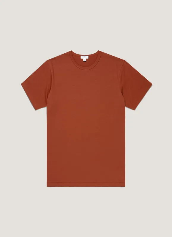 Men's Classic T-shirt in Rust made by Sunspel