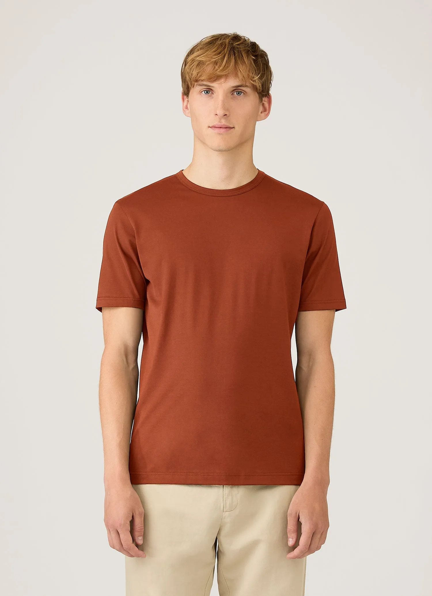 Men's Classic T-shirt in Rust sold by Sunspel product image thumbnail 2
