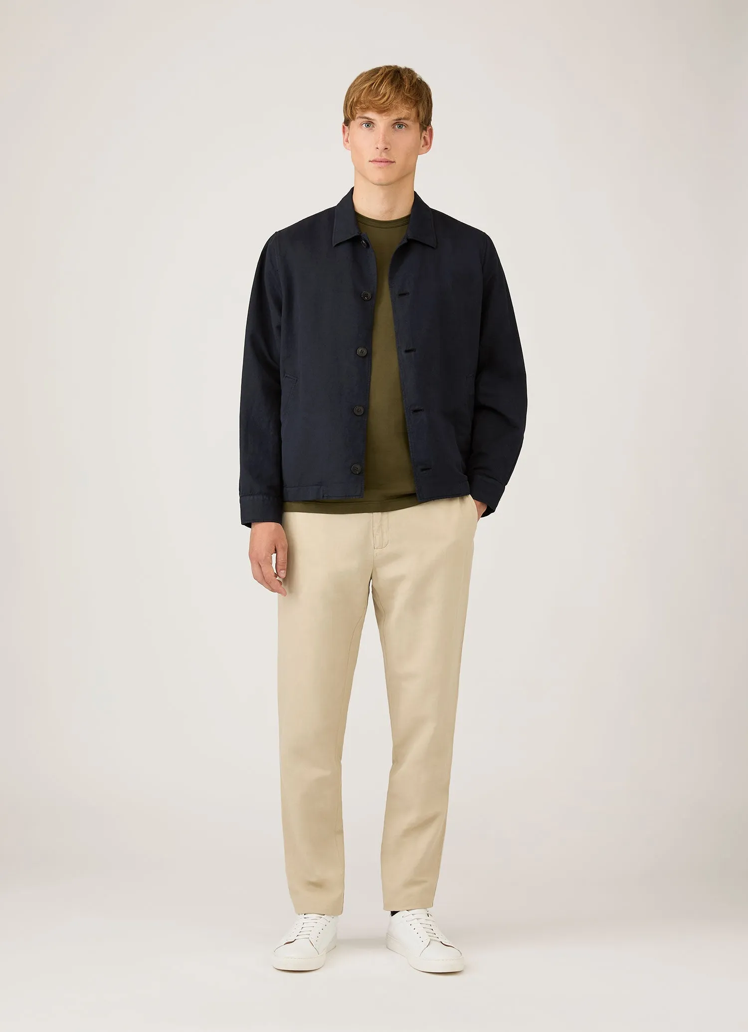 Men's Classic T-shirt in Deep Olive sold by Sunspel product image thumbnail 3