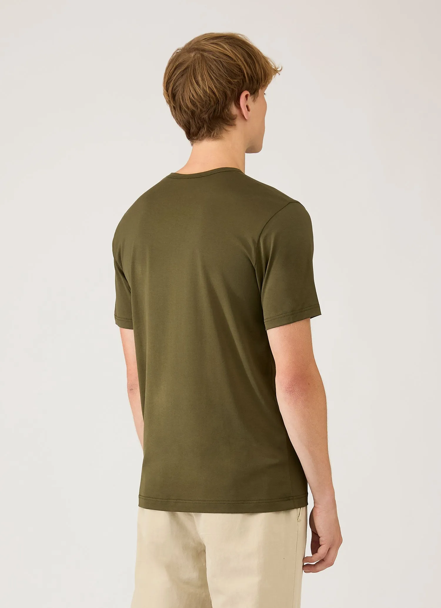 Men's Classic T-shirt in Deep Olive sold by Sunspel product image thumbnail 5