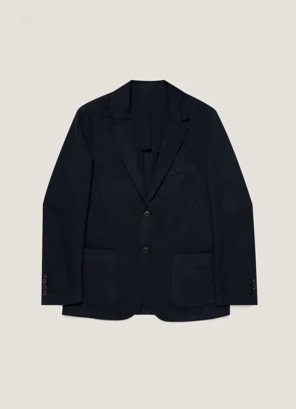 Men's Cotton Linen Blazer in Navy sold by Sunspel