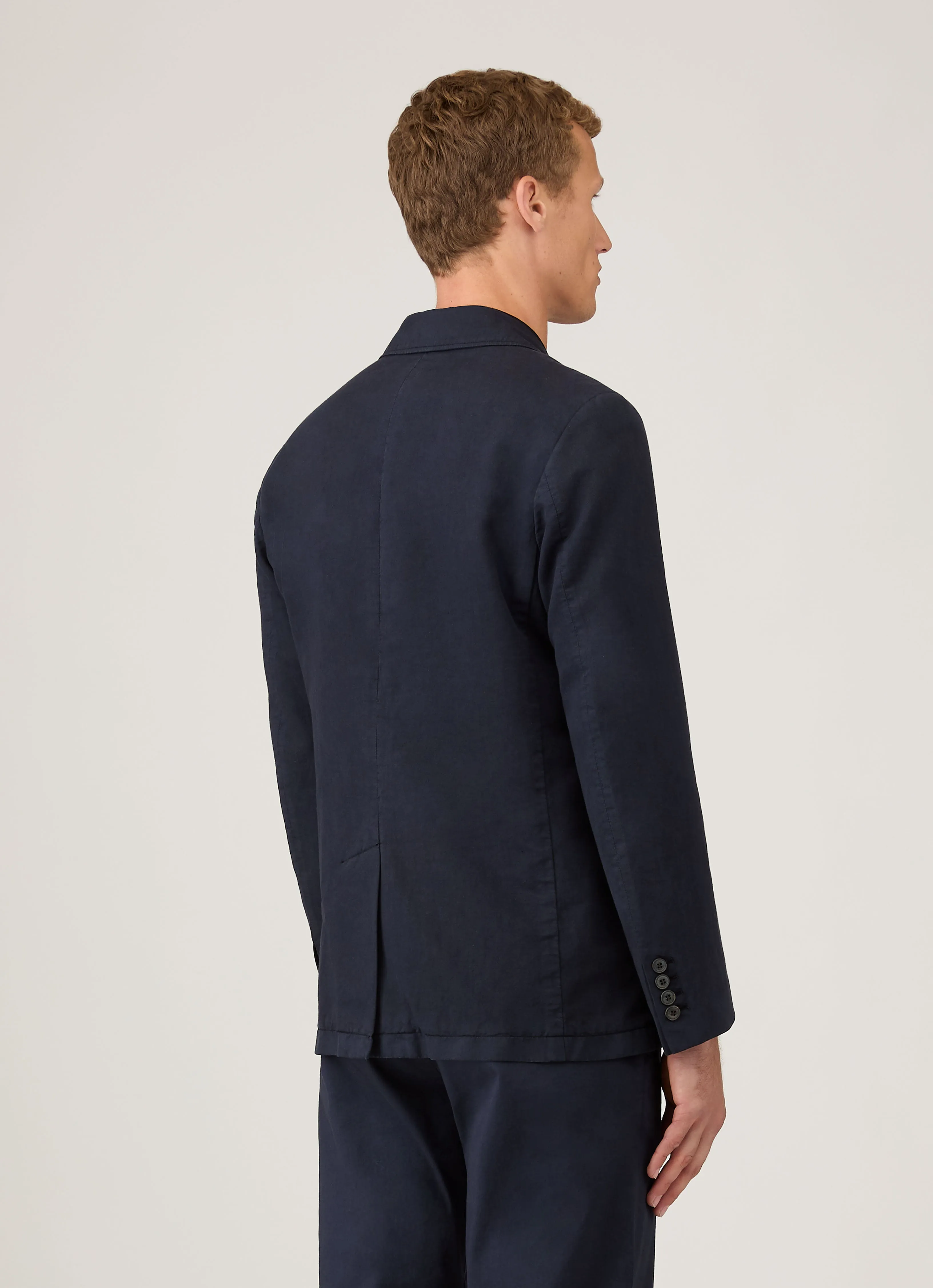 Men's Cotton Linen Blazer in Navy sold by Sunspel product image thumbnail 5