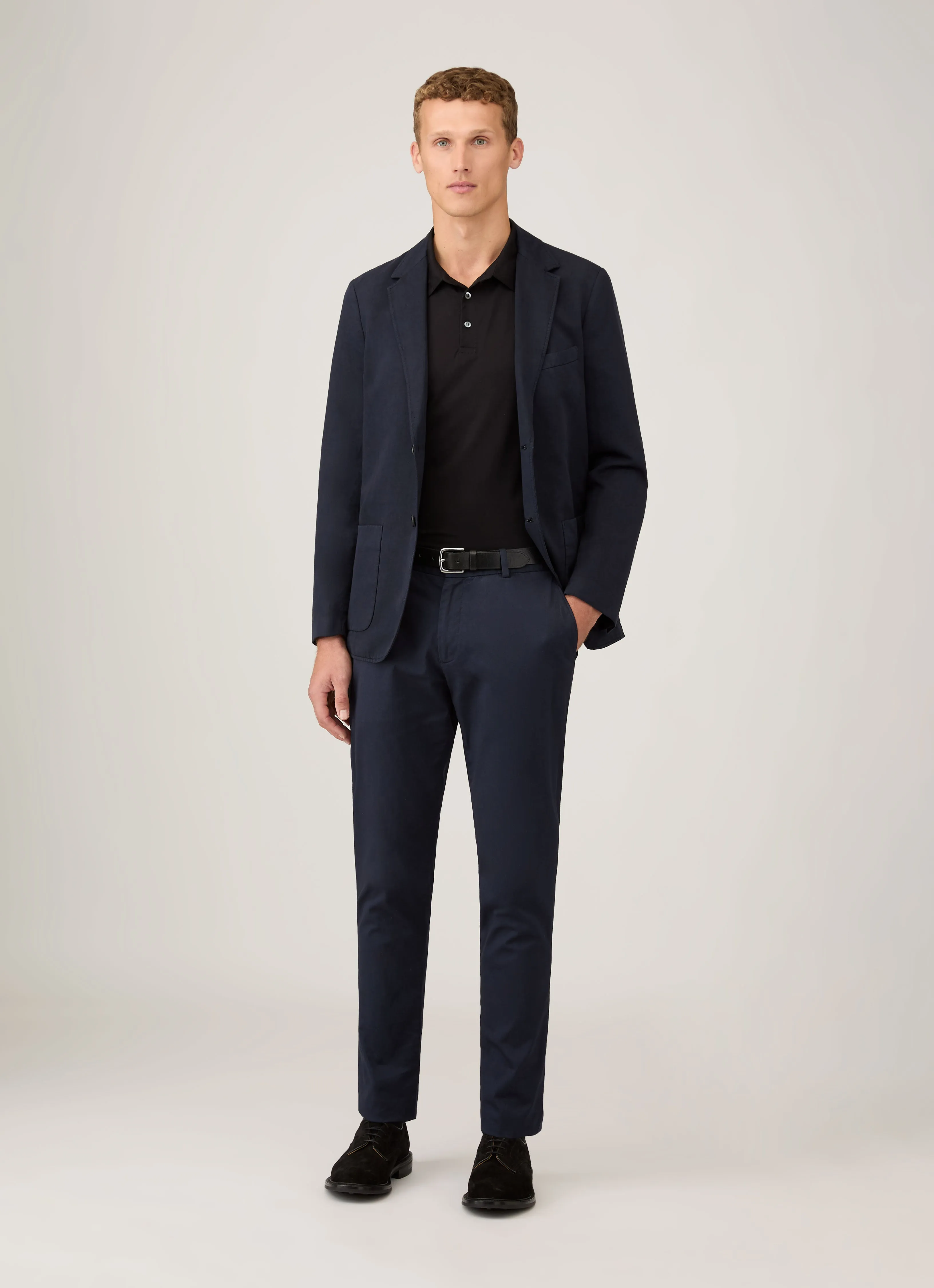 Men's Cotton Linen Blazer in Navy sold by Sunspel product image thumbnail 3