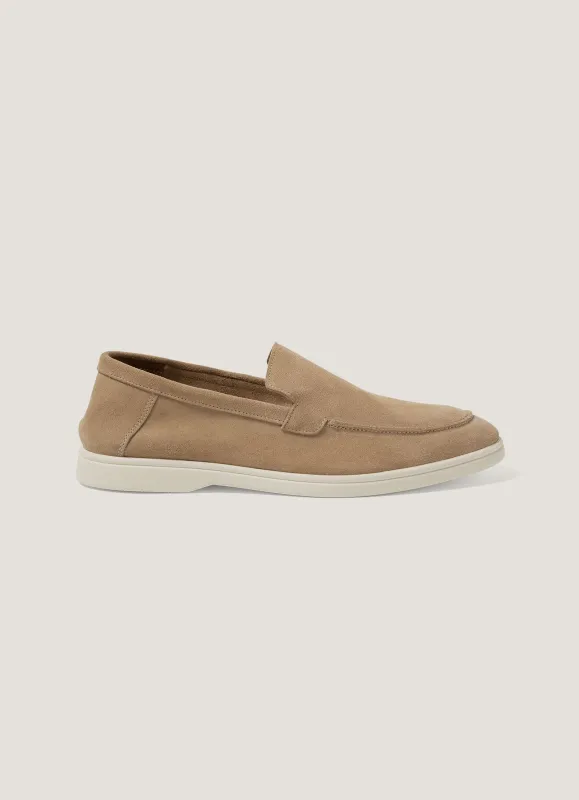 Men's Suede Loafer in Sand made by Sunspel