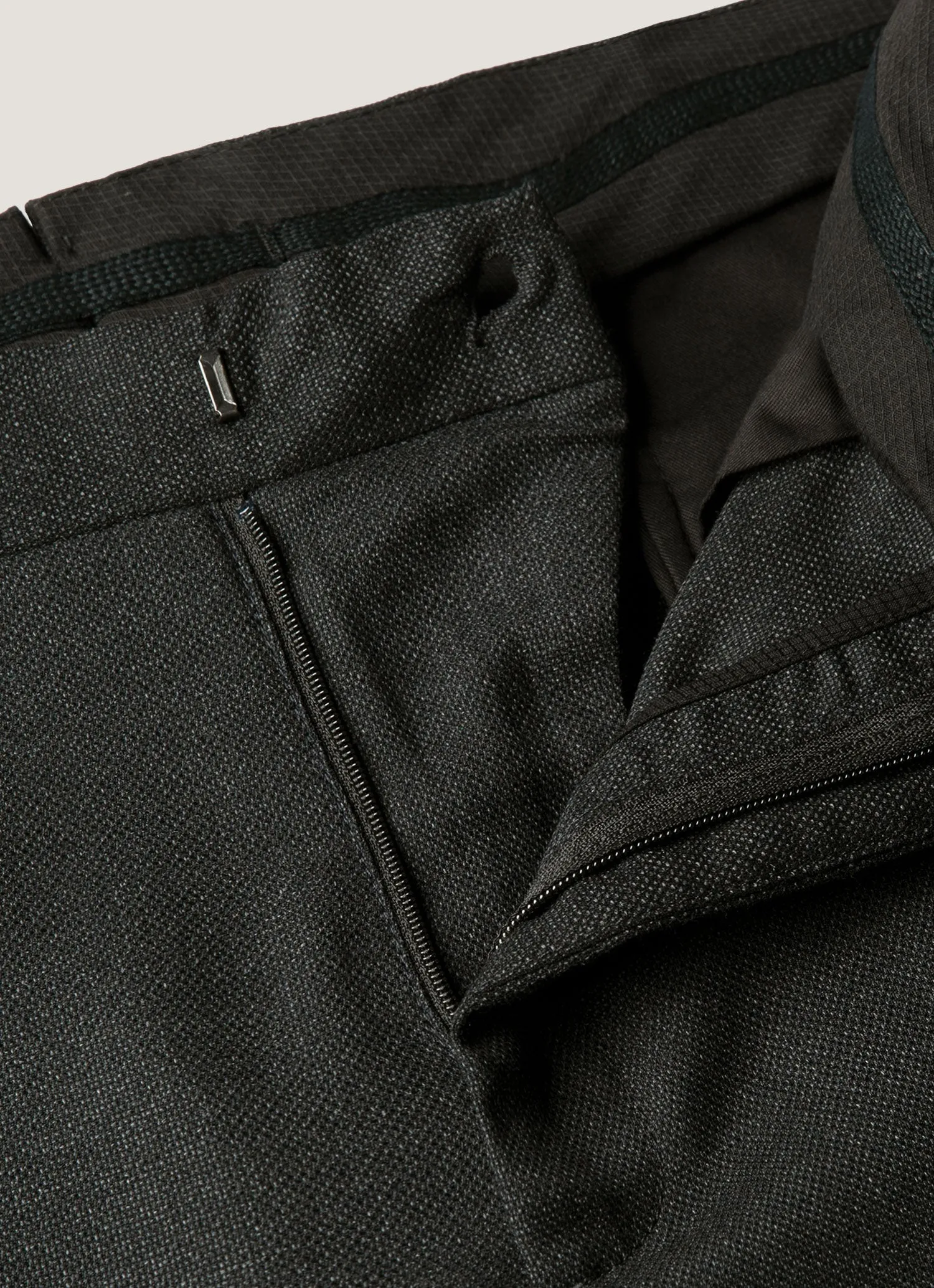 Men's Lightweight Travel Wool Trouser in Dark Charcoal Melange sold by Sunspel product image thumbnail 4
