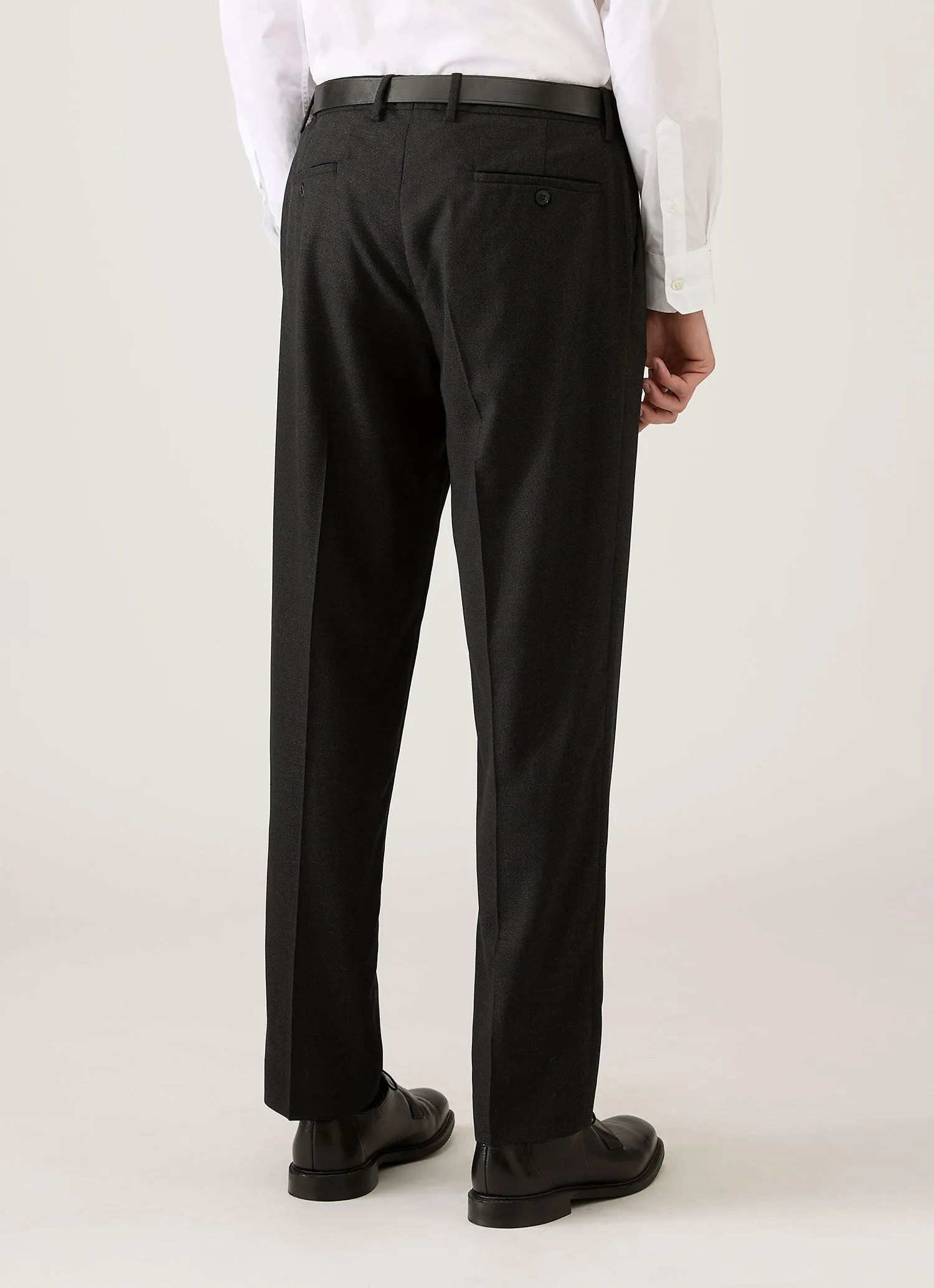 Men's Lightweight Travel Wool Trouser in Dark Charcoal Melange sold by Sunspel product image thumbnail 5