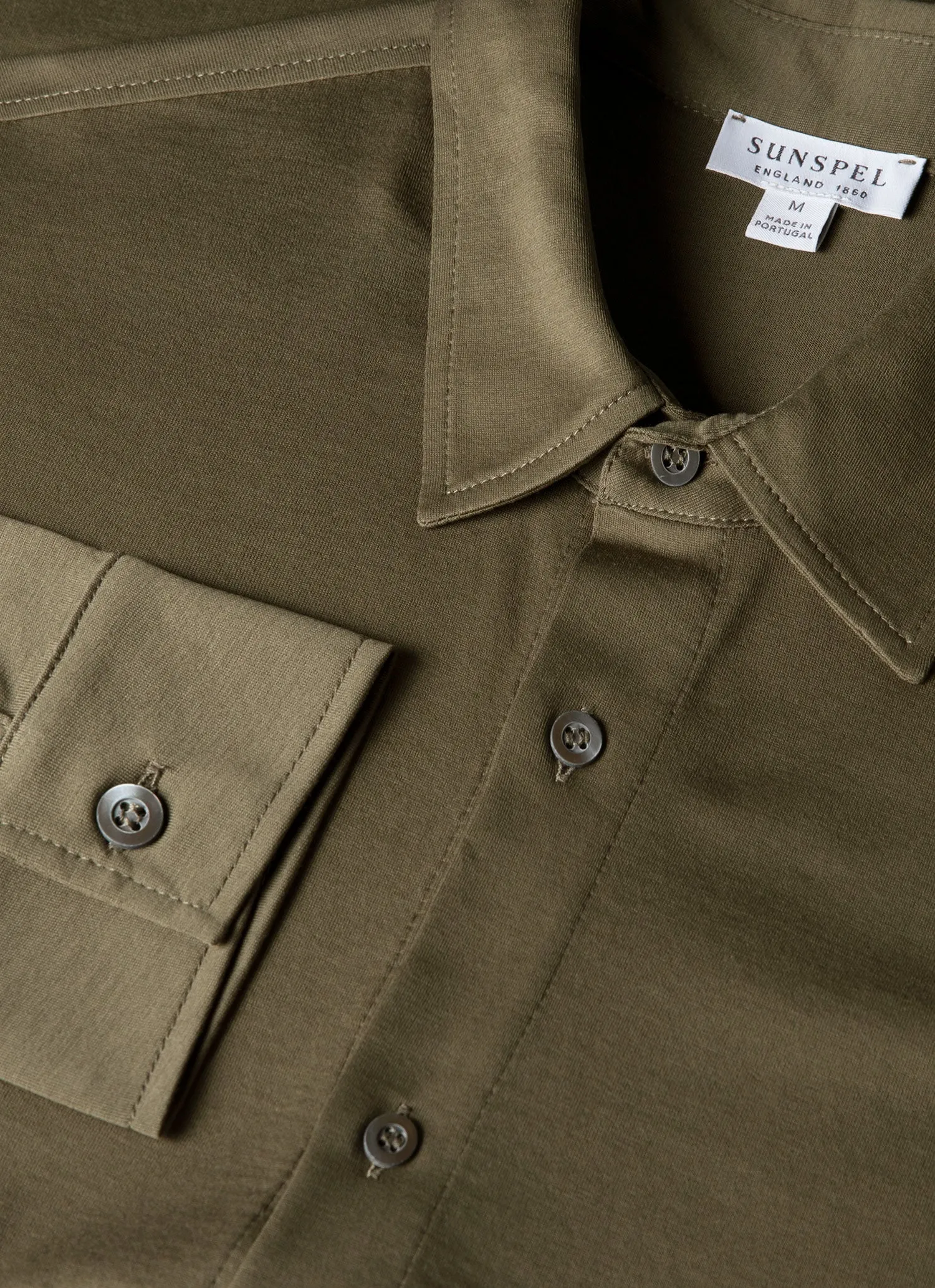 Men's Classic Jersey Shirt in Khaki sold by Sunspel product image thumbnail 4