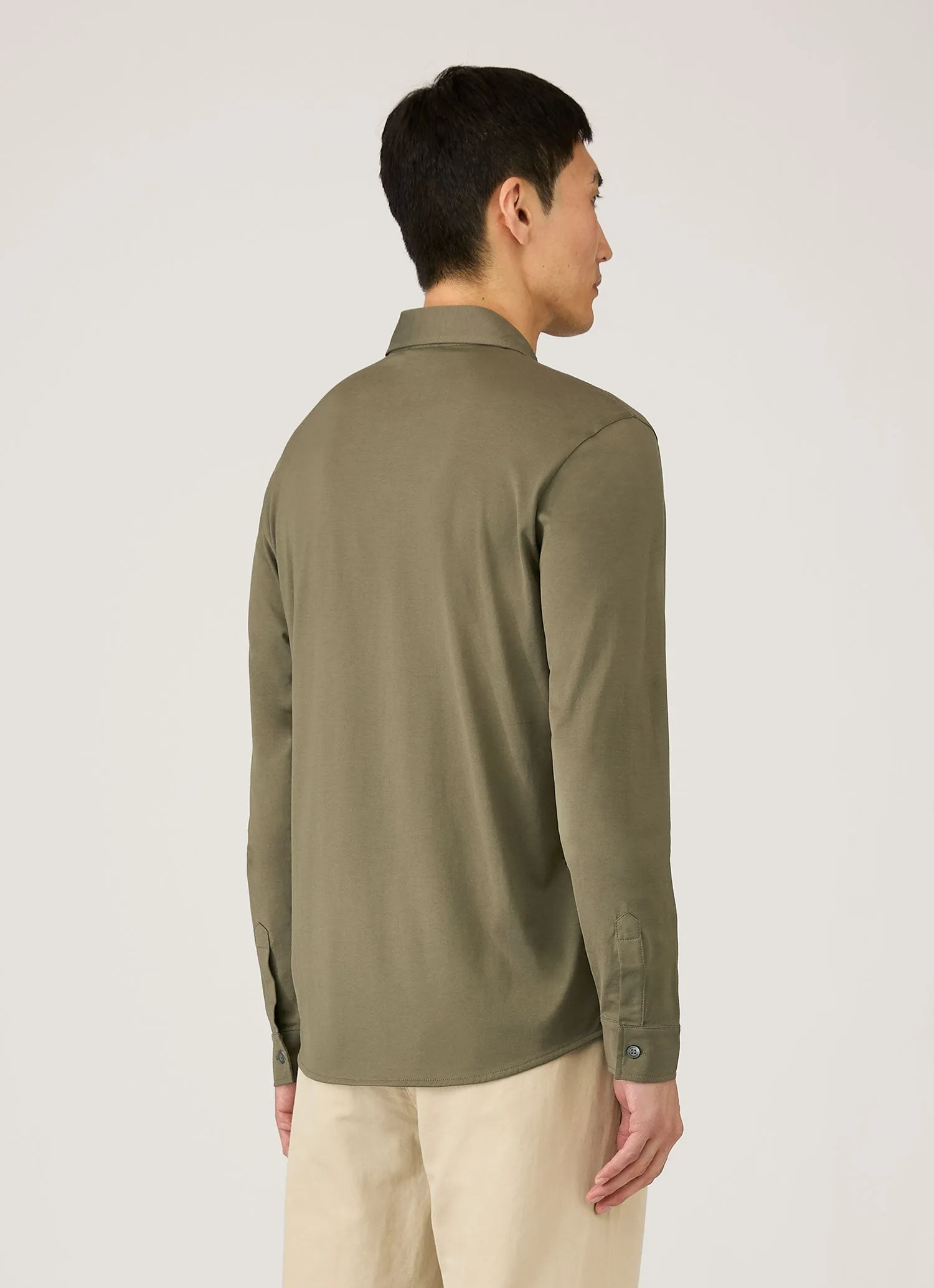 Men's Classic Jersey Shirt in Khaki sold by Sunspel product image thumbnail 5