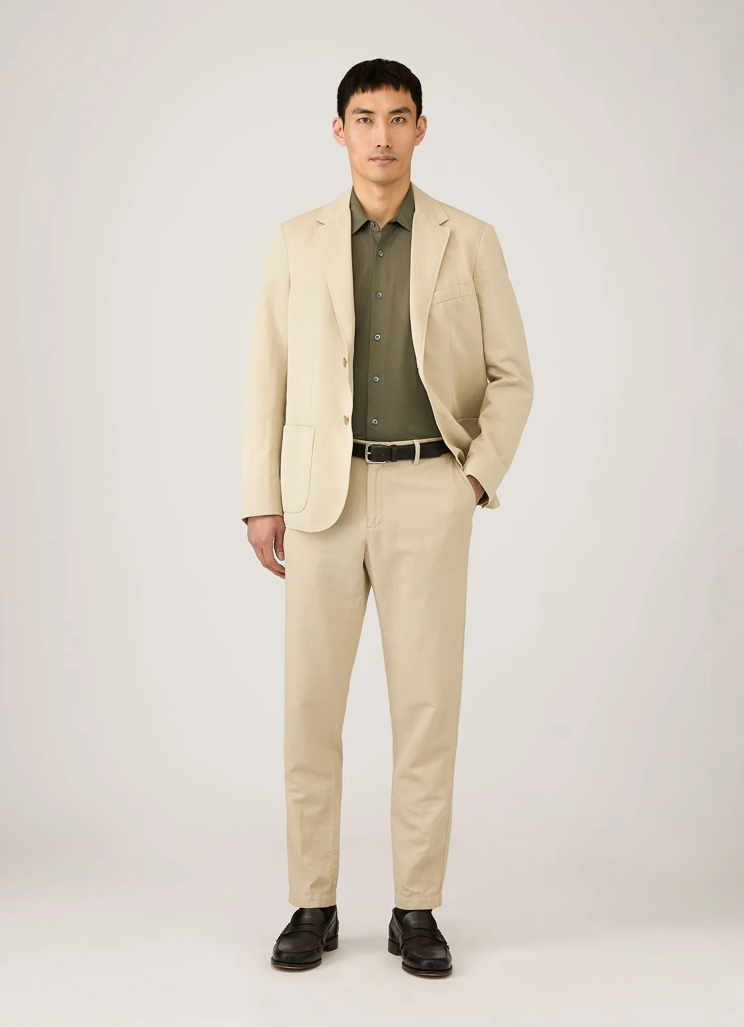 Men's Classic Jersey Shirt in Khaki sold by Sunspel product image thumbnail 3