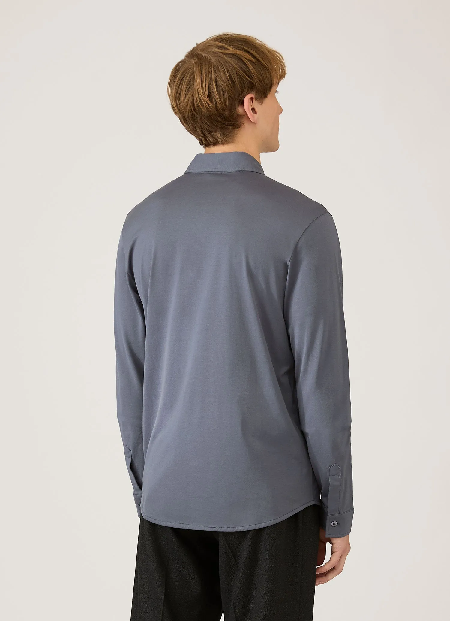 Men's Classic Jersey Shirt in Slate Blue sold by Sunspel product image thumbnail 5