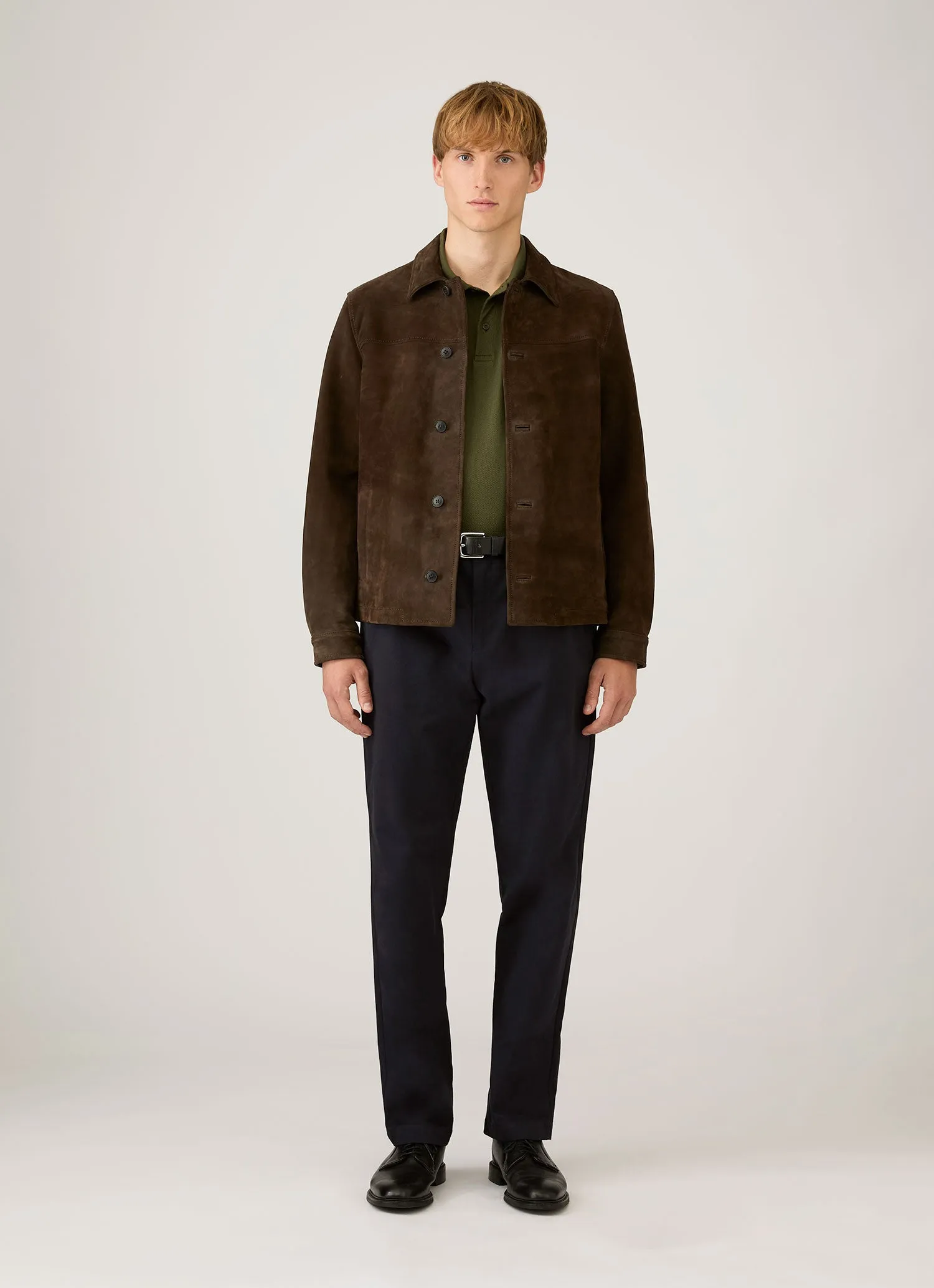 Men's Riviera Polo Shirt in Deep Olive sold by Sunspel product image thumbnail 3