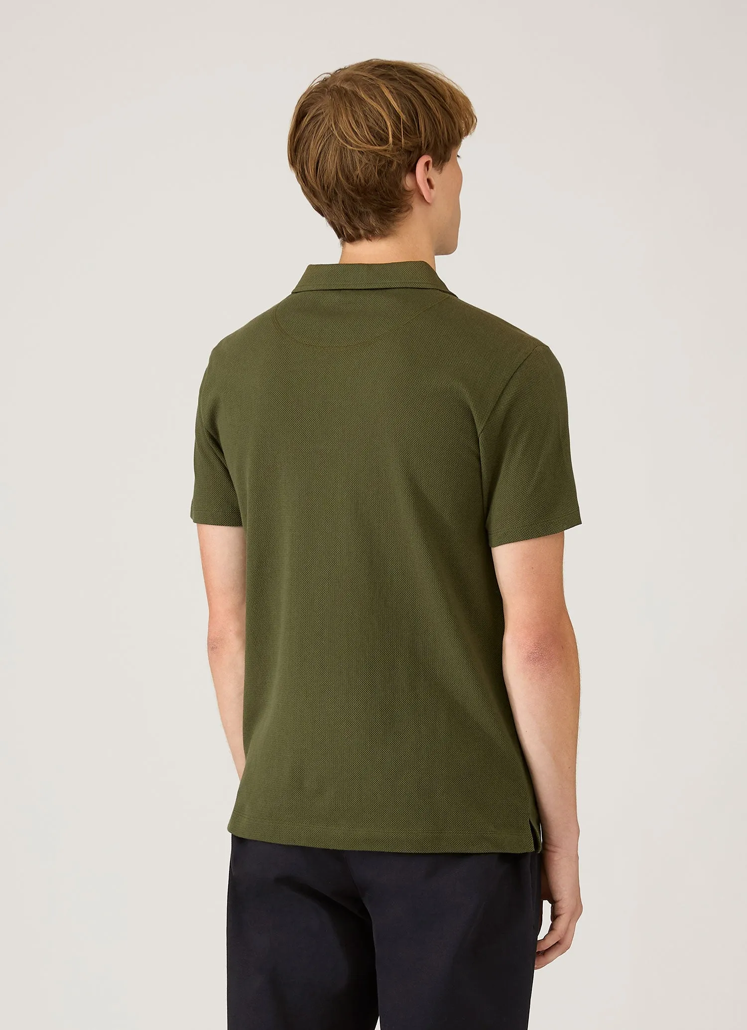 Men's Riviera Polo Shirt in Deep Olive sold by Sunspel product image thumbnail 5