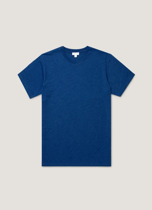 Men's Riviera Midweight T-shirt in Real Indigo sold by Sunspel
