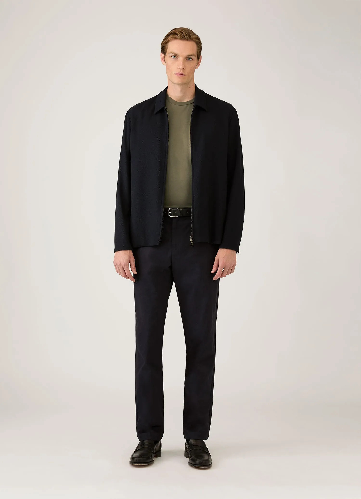 Men's Riviera Midweight T-shirt in Khaki sold by Sunspel product image thumbnail 3