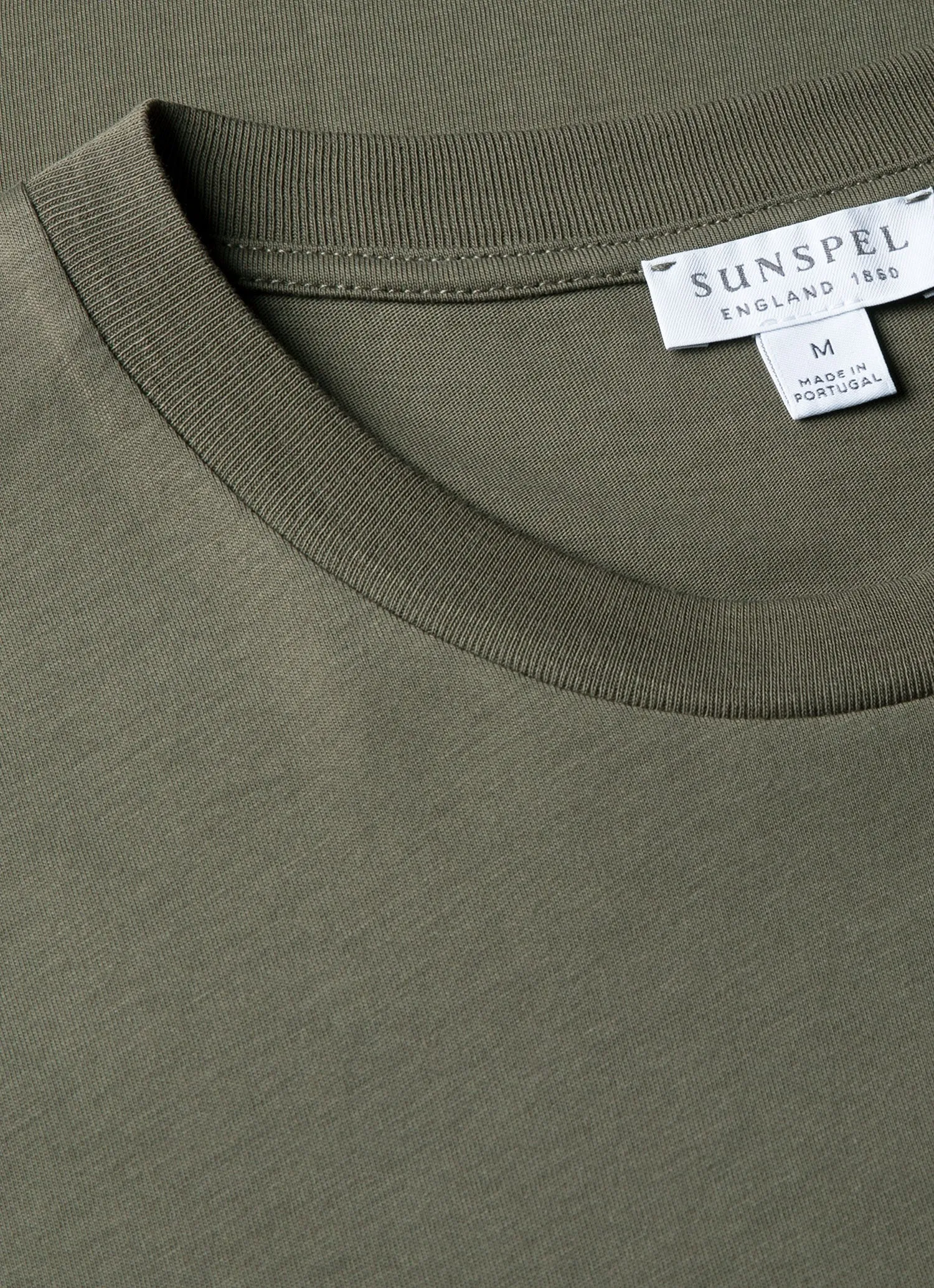 Men's Riviera Midweight T-shirt in Khaki sold by Sunspel product image thumbnail 4