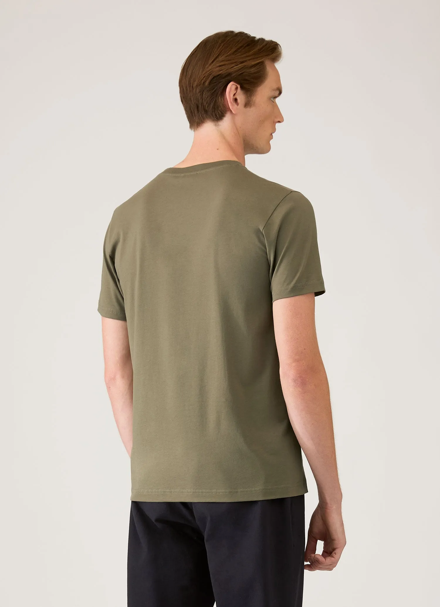 Men's Riviera Midweight T-shirt in Khaki sold by Sunspel product image thumbnail 5
