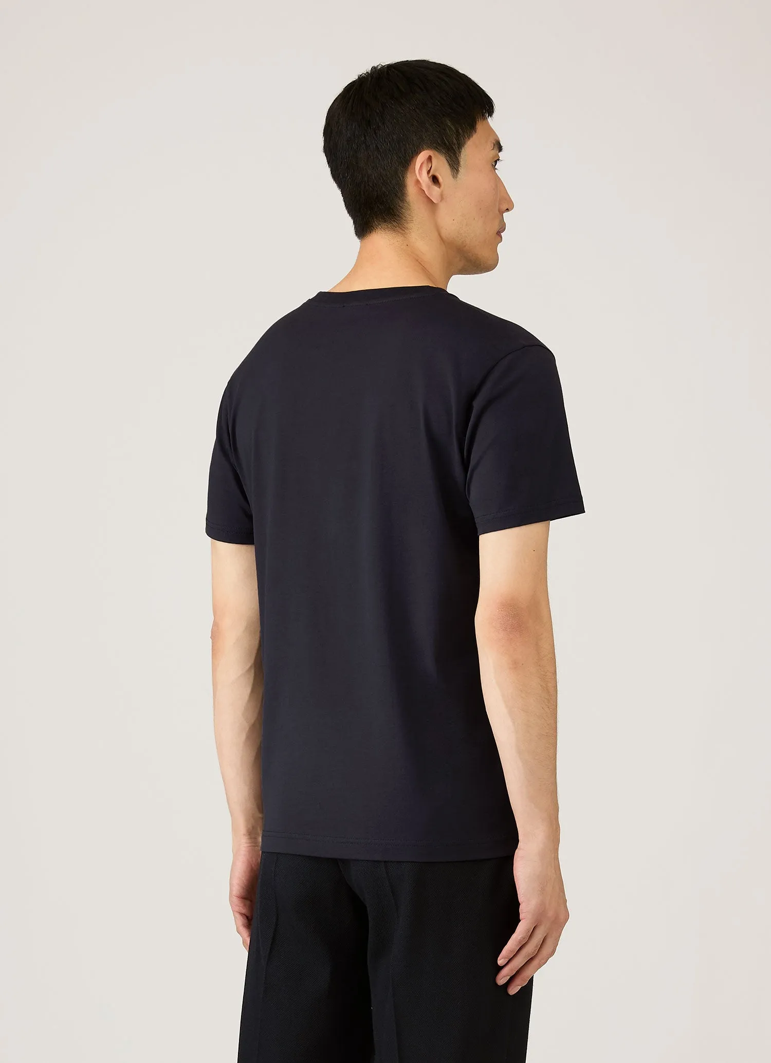 Men's Riviera Midweight T-shirt in Midnight Navy sold by Sunspel product image thumbnail 5