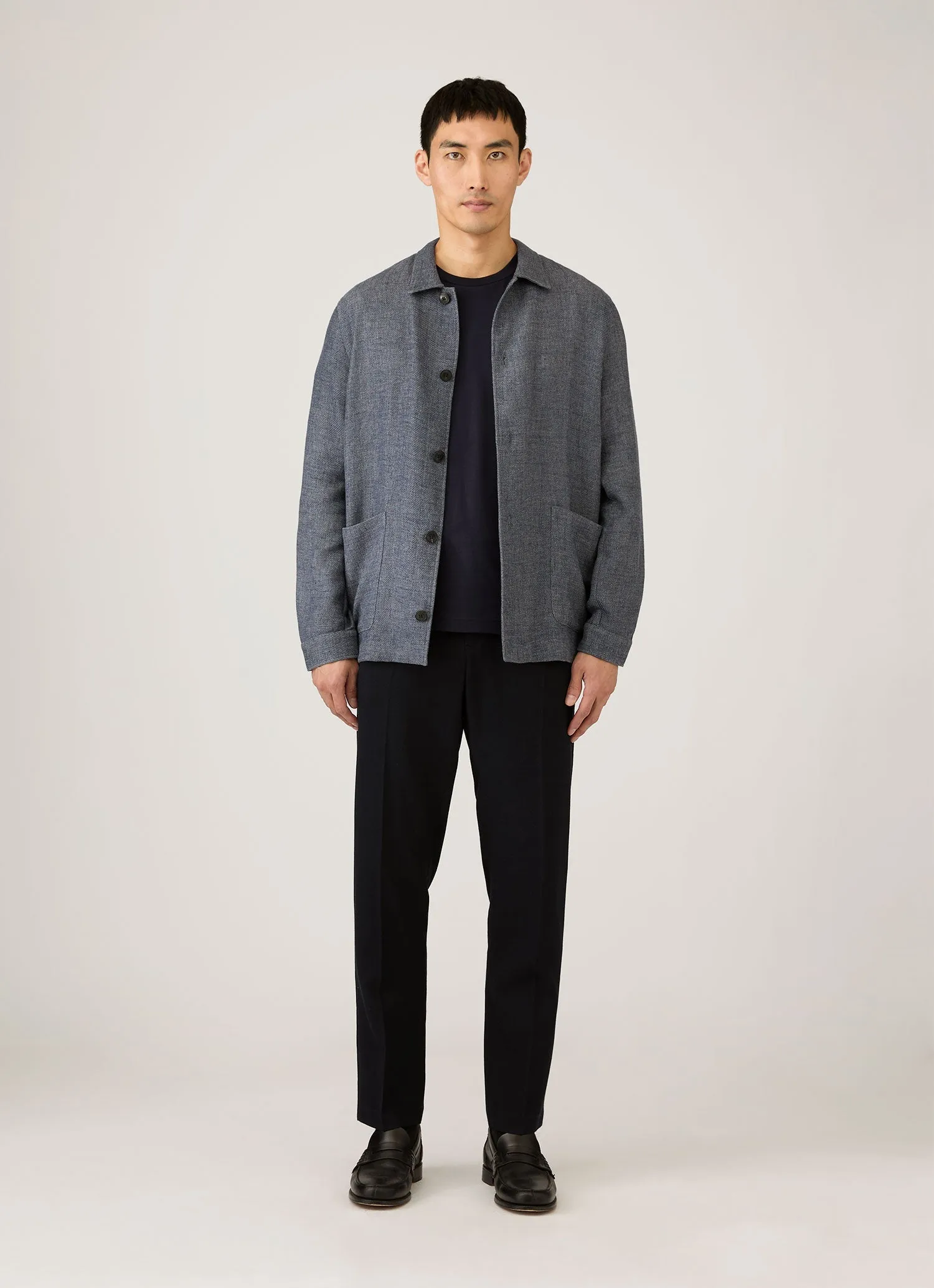 Men's Riviera Midweight T-shirt in Midnight Navy sold by Sunspel product image thumbnail 3