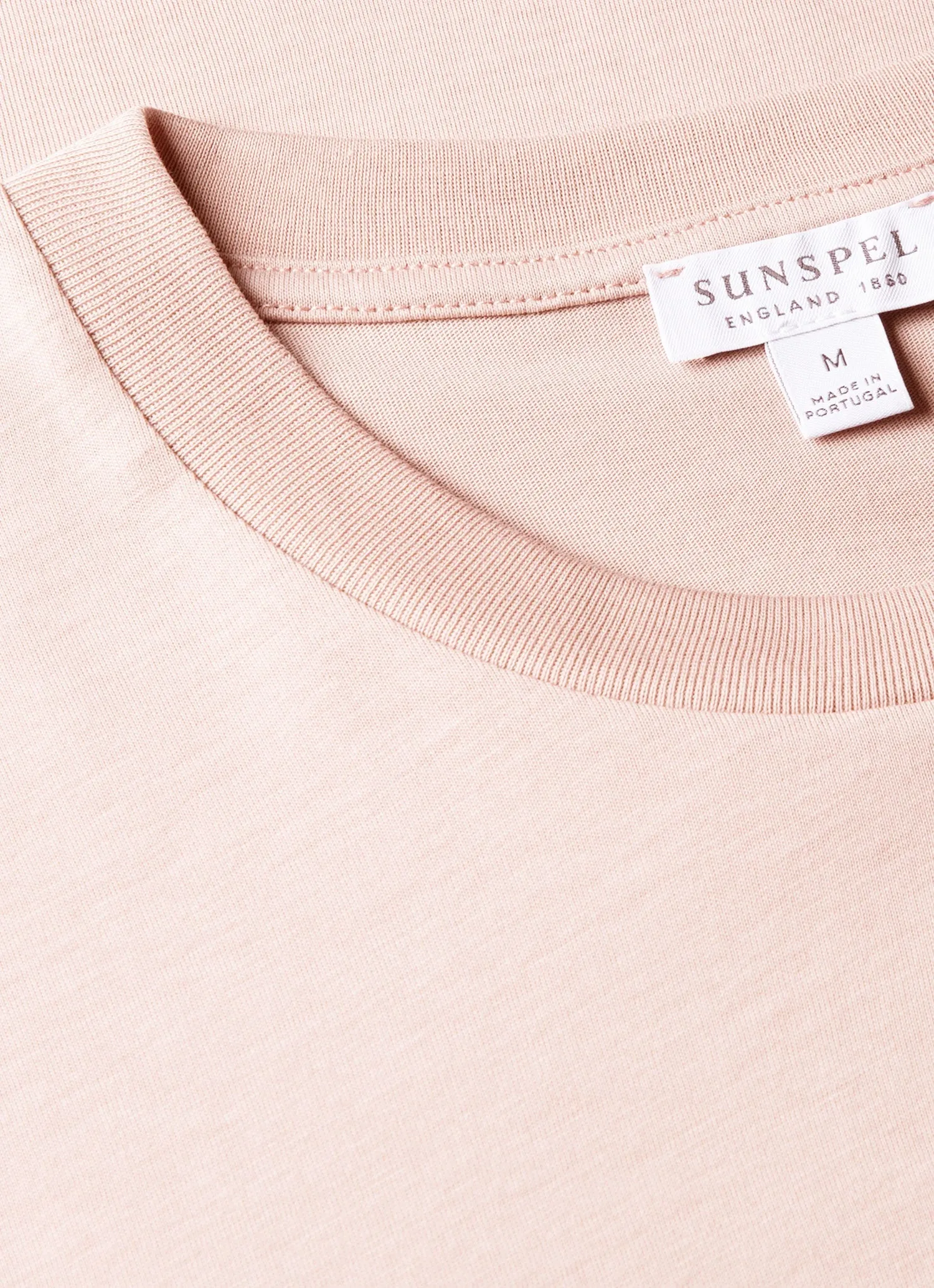 Men's Riviera Midweight T-shirt in Pale Pink sold by Sunspel product image thumbnail 4