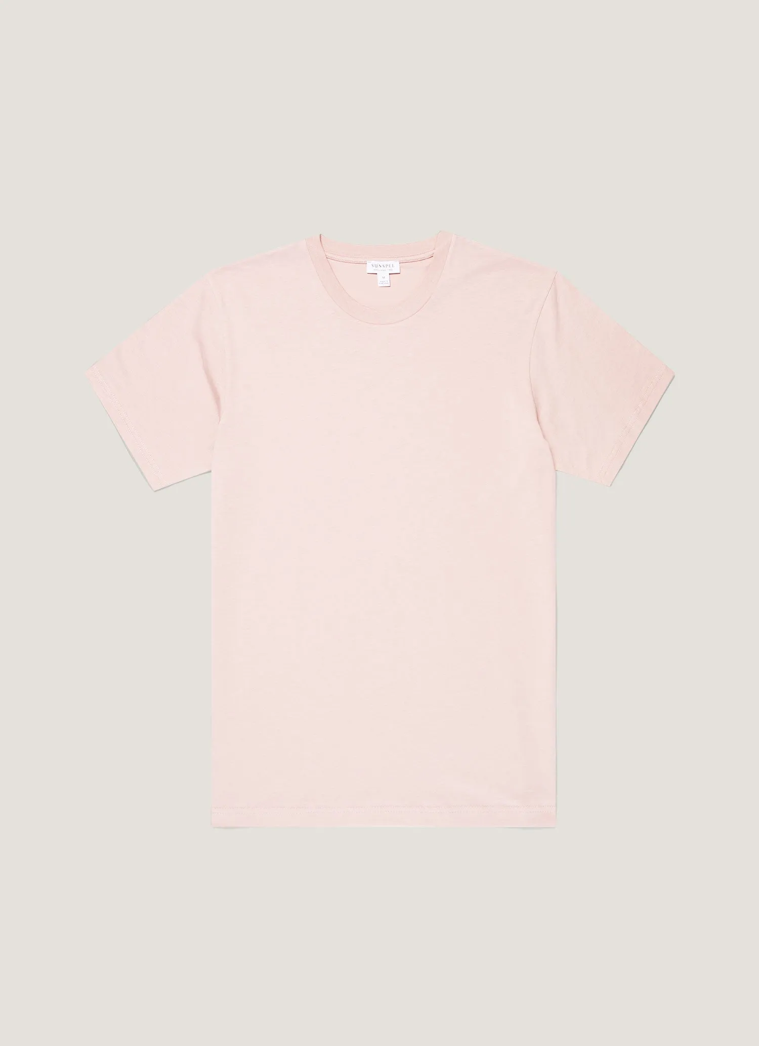 Men's Riviera Midweight T-shirt in Pale Pink sold by Sunspel