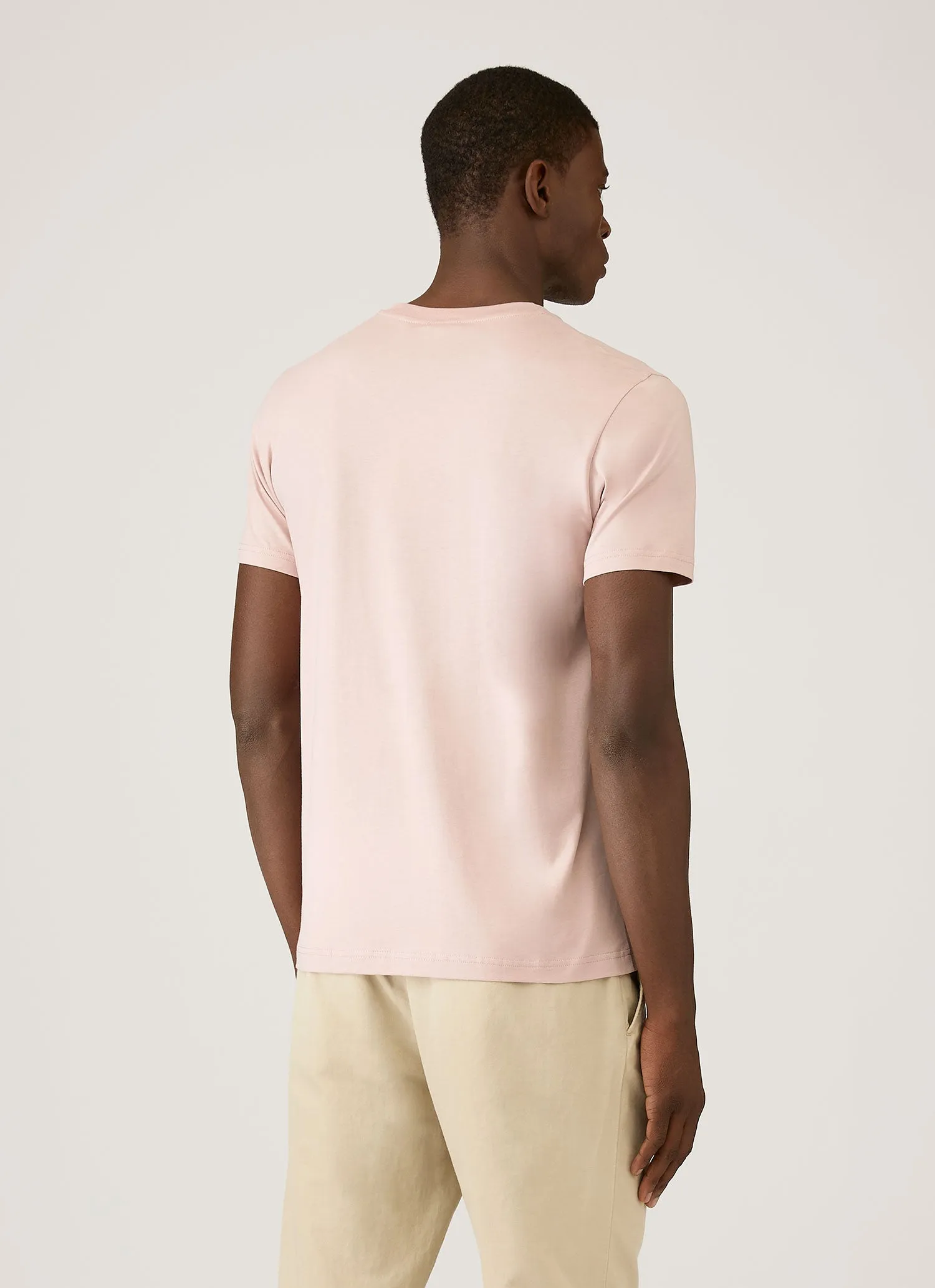 Men's Riviera Midweight T-shirt in Pale Pink sold by Sunspel product image thumbnail 5