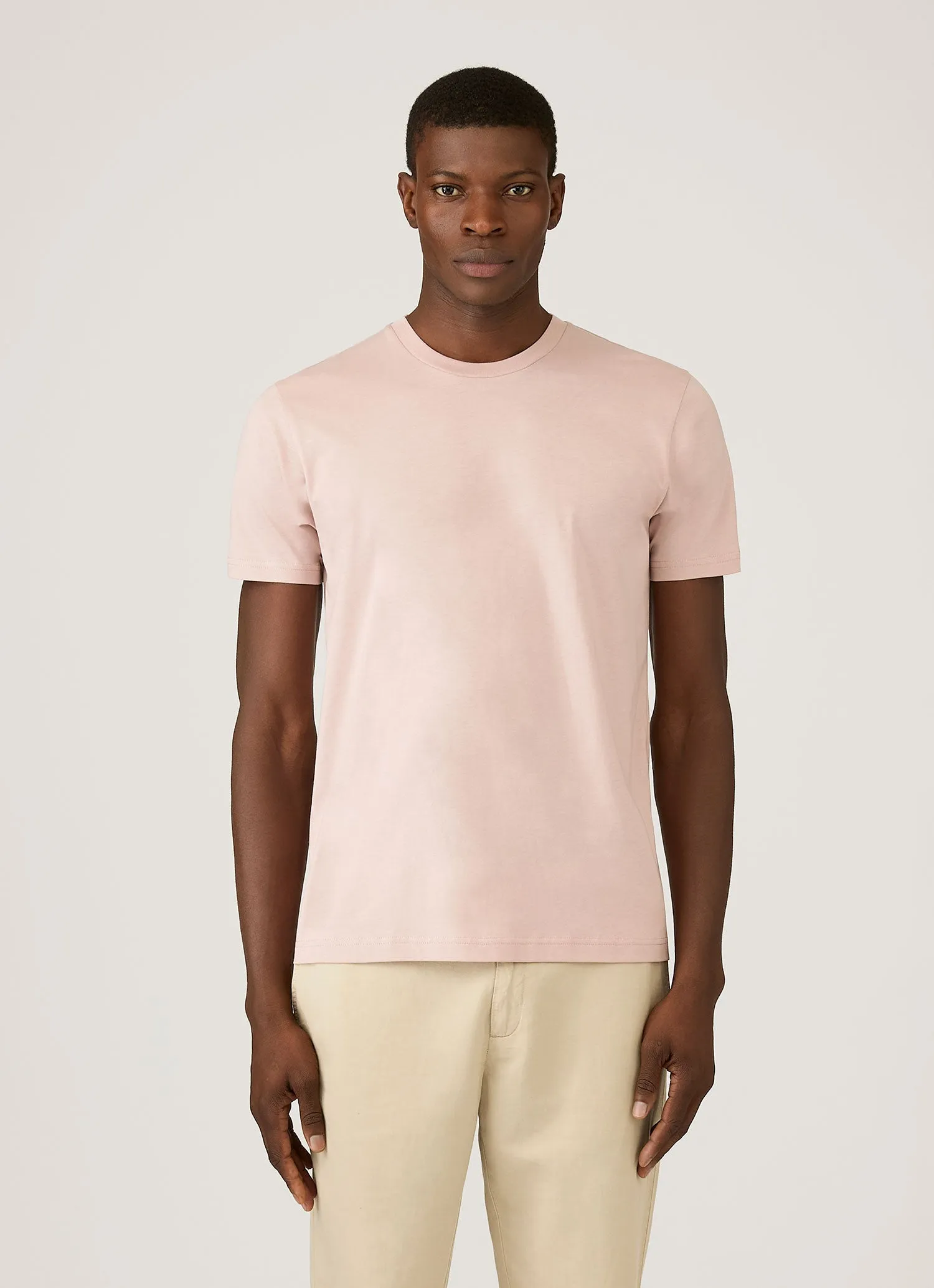 Men's Riviera Midweight T-shirt in Pale Pink sold by Sunspel product image thumbnail 2
