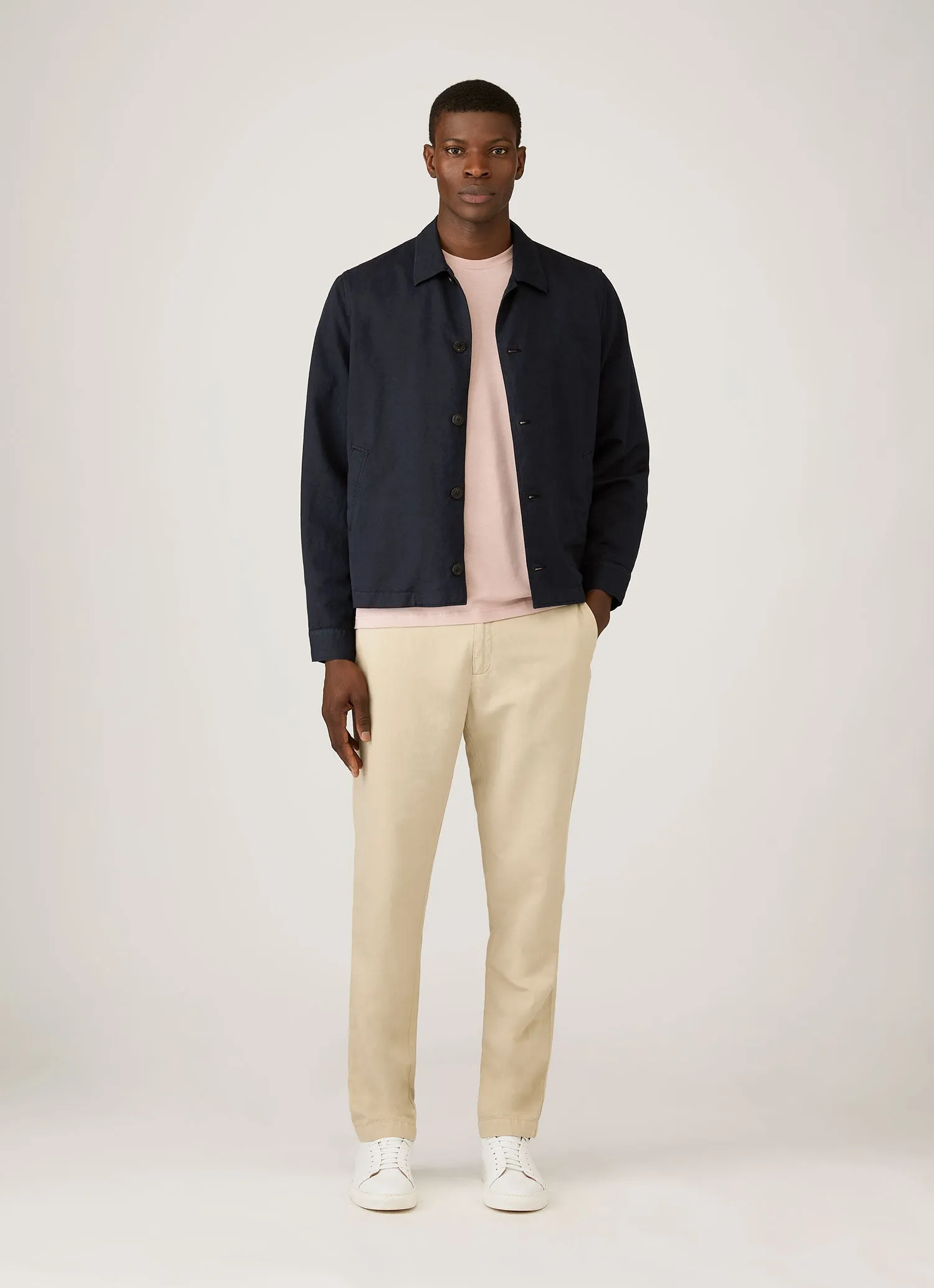 Men's Riviera Midweight T-shirt in Pale Pink sold by Sunspel product image thumbnail 3