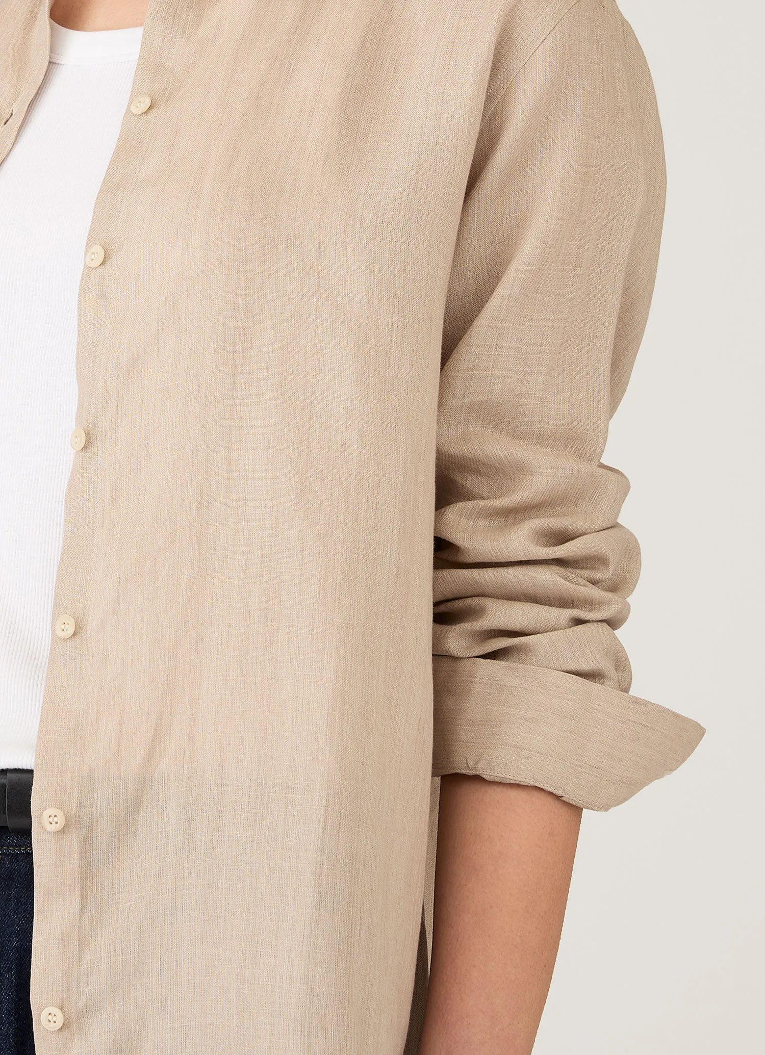 Women's Linen Shirt in Hazelwood sold by Sunspel product image thumbnail 4