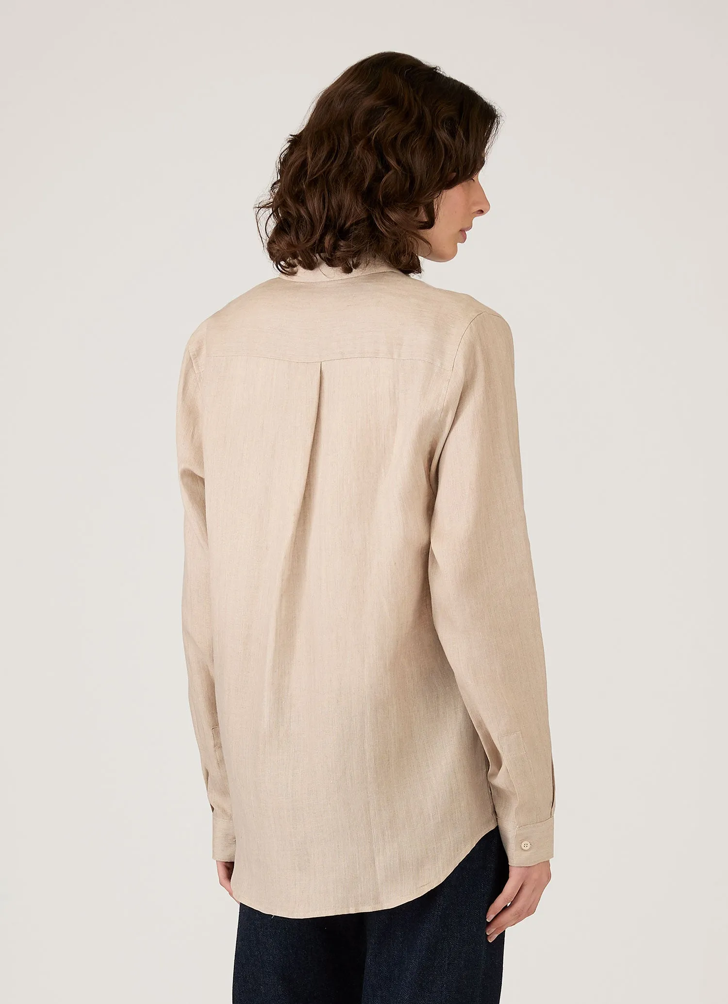 Women's Linen Shirt in Hazelwood sold by Sunspel product image thumbnail 3