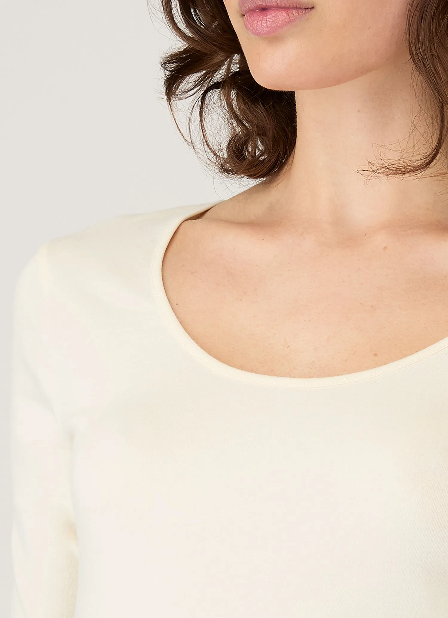 Women's Stretch Cotton Scoop Top in Ecru sold by Sunspel product image thumbnail 4