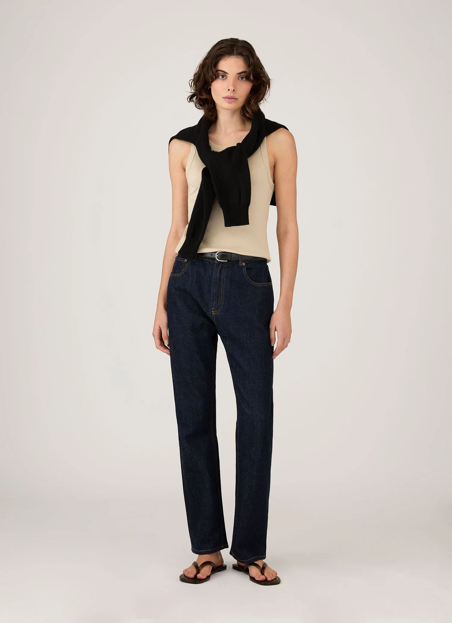 Women's Ribbed Tank Top in Hazelwood sold by Sunspel product image thumbnail 2