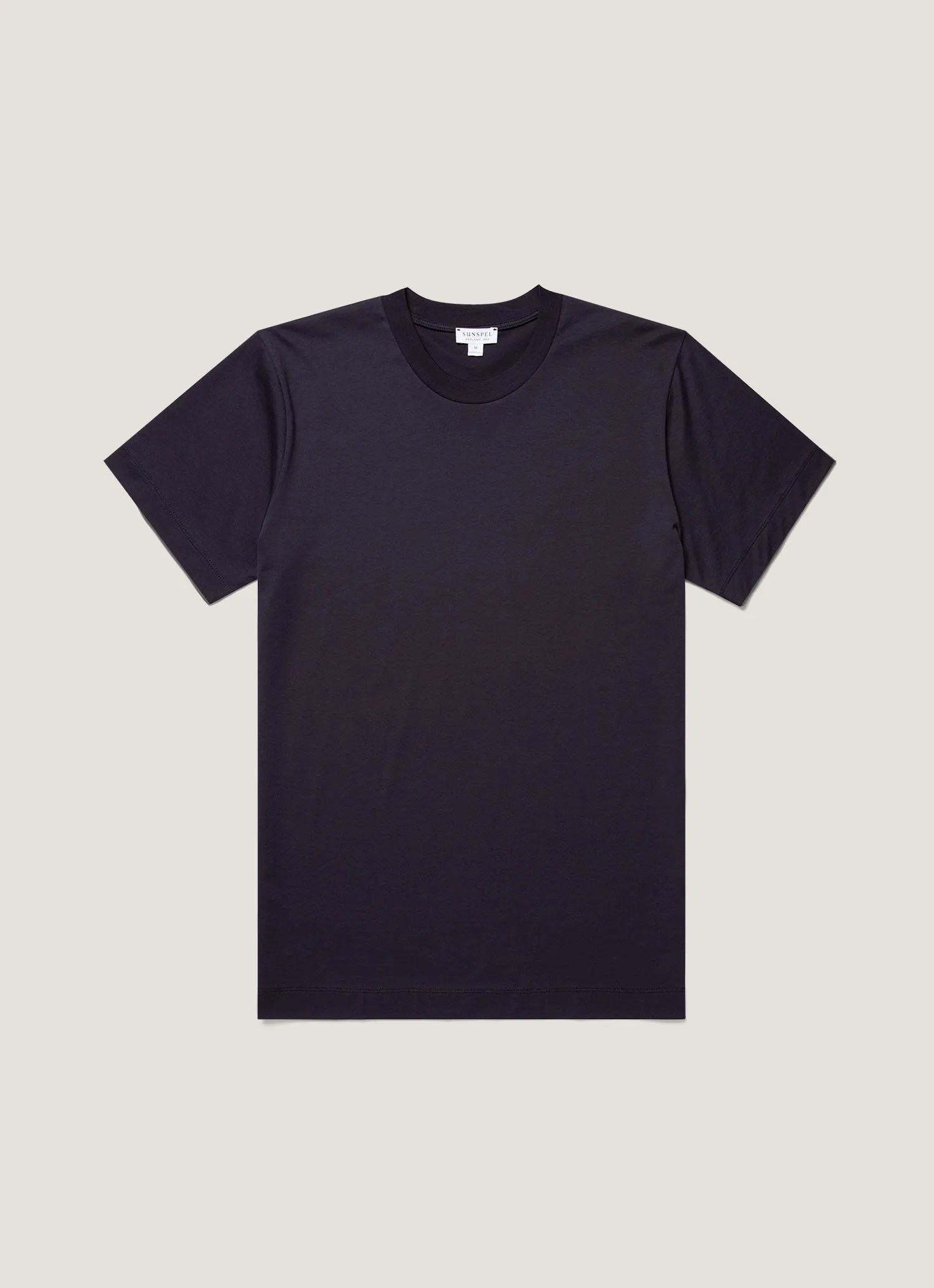 Men's Silk Cotton Cashmere T-shirt in Navy sold by Sunspel