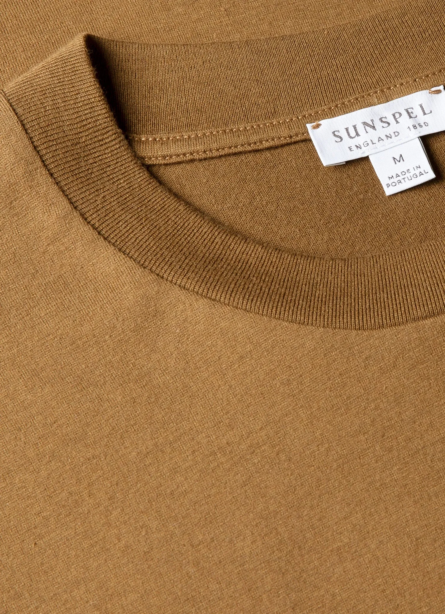 Men's Silk Cotton Cashmere T-shirt in Walnut sold by Sunspel product image thumbnail 4