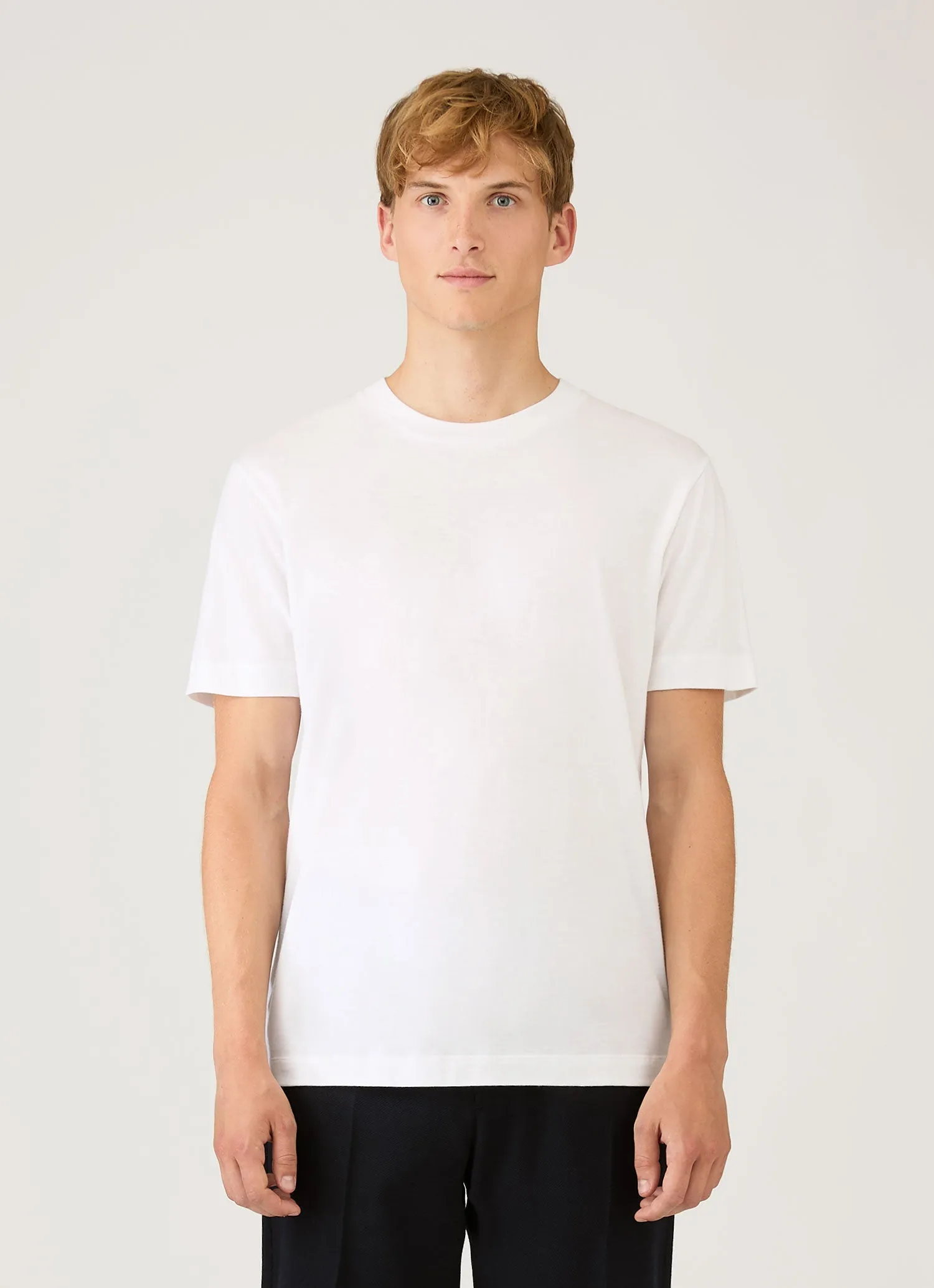 Men's Silk Cotton Cashmere T-shirt in White sold by Sunspel product image thumbnail 2