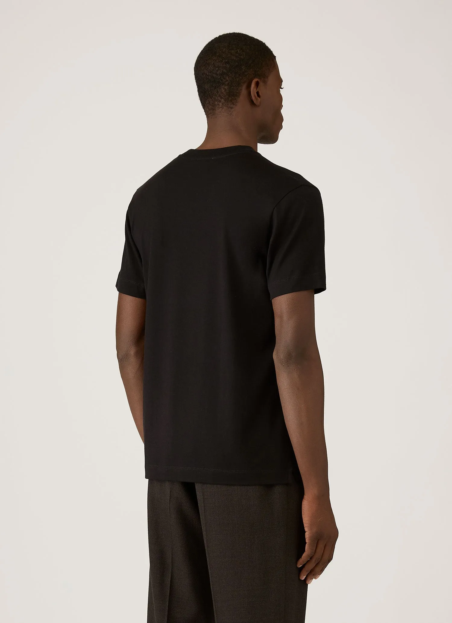 Men's Silk Cotton Cashmere T-shirt in Black sold by Sunspel product image thumbnail 5