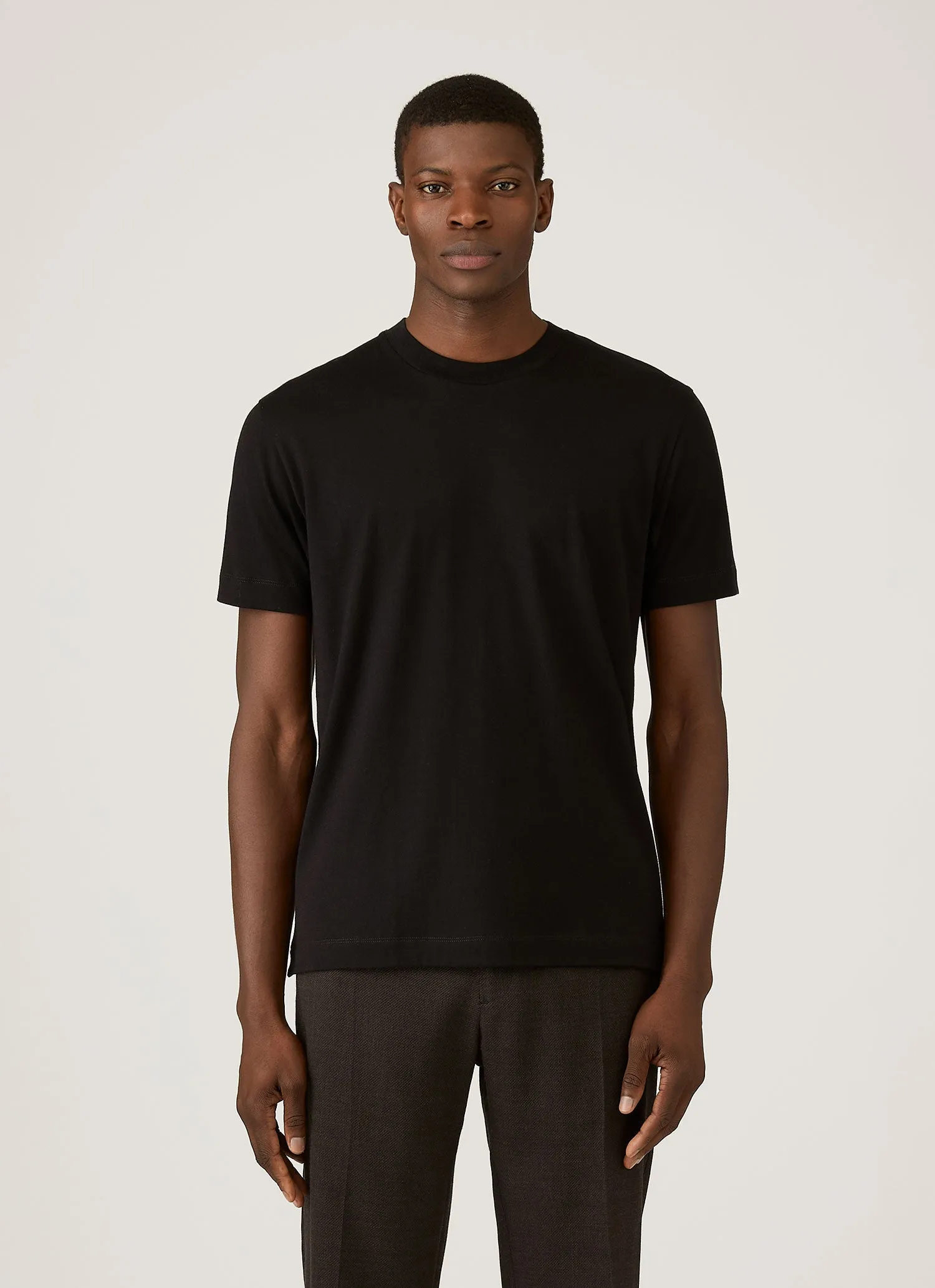 Men's Silk Cotton Cashmere T-shirt in Black sold by Sunspel product image thumbnail 2