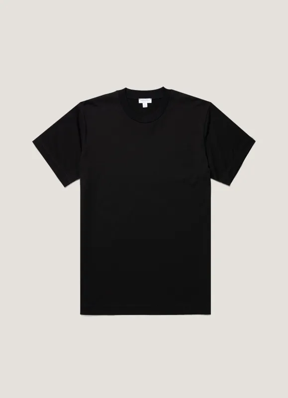 Men's Silk Cotton Cashmere T-shirt in Black sold by Sunspel
