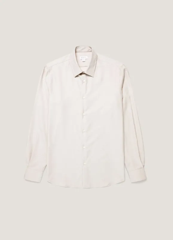 Men's Cotton Cashmere Shirt in Ash sold by Sunspel
