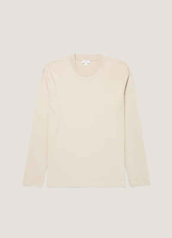 Men's Long Sleeve Heavyweight T-shirt in Hazelwood sold by Sunspel