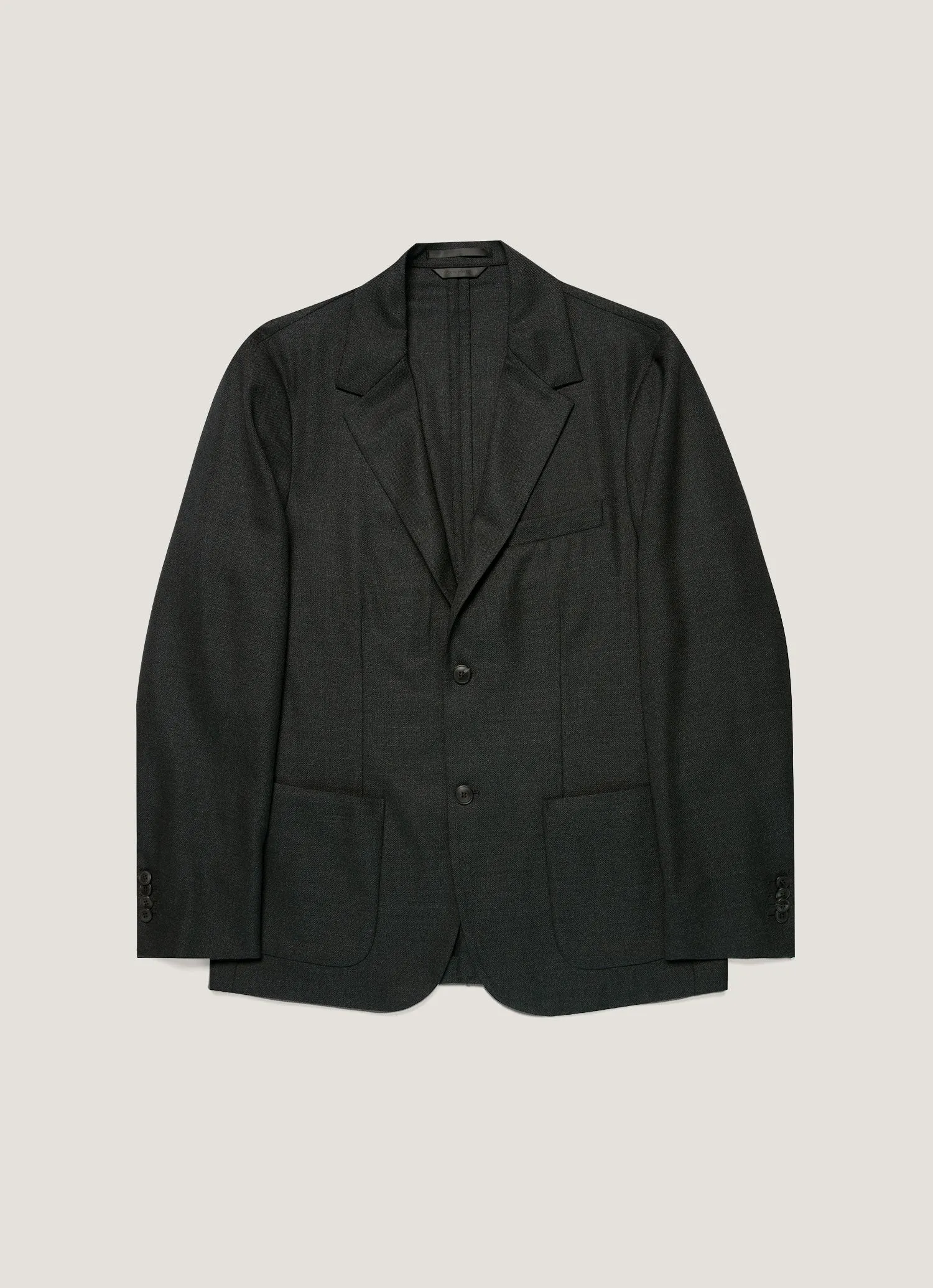 Men's Lightweight Travel Wool Blazer in Dark Charcoal Melange sold by Sunspel